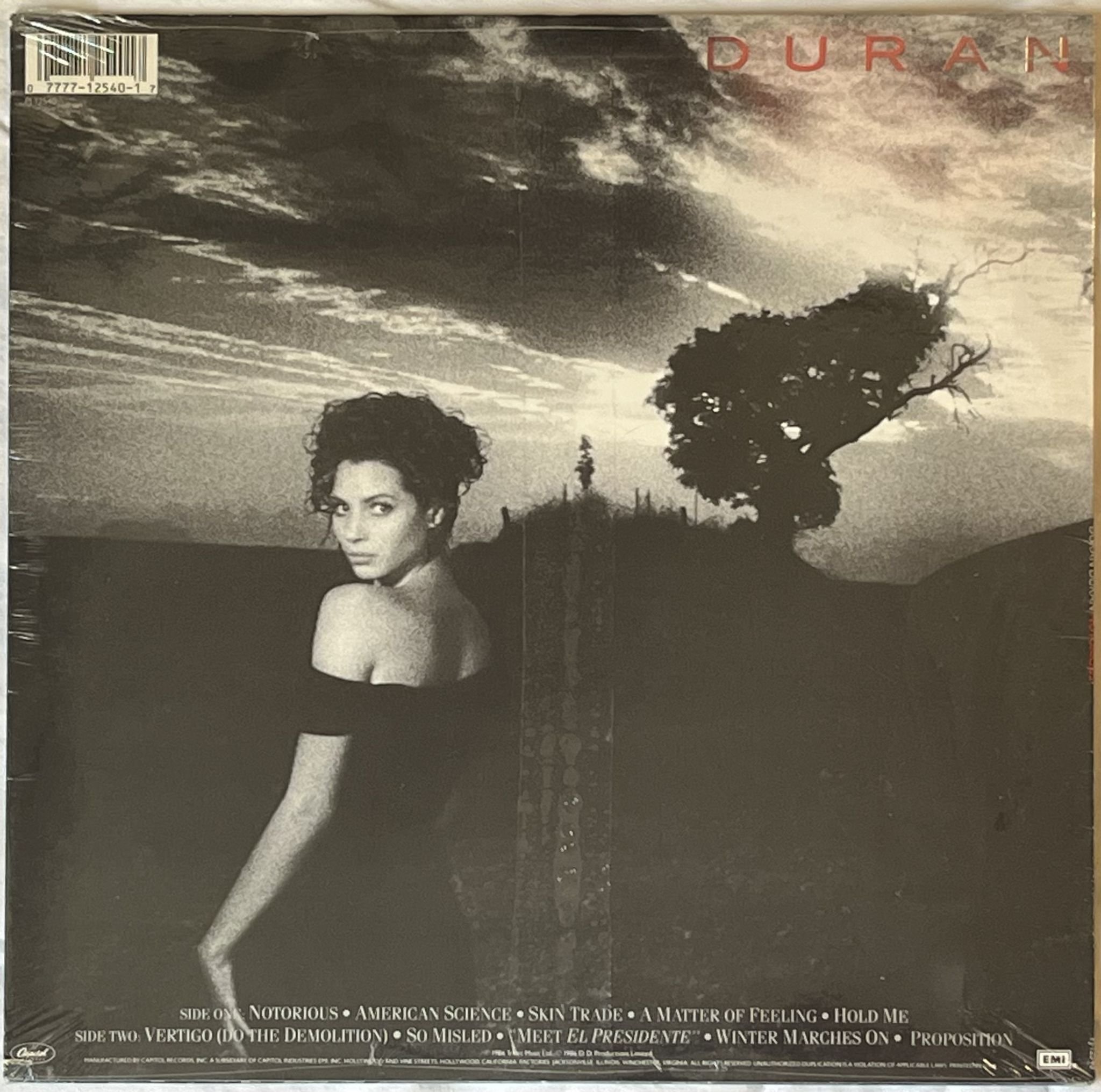 Omslagsbild för skivan DURAN DURAN Notorious LP -86 US CAPITOL PJ-12540 *** Still sealed ***