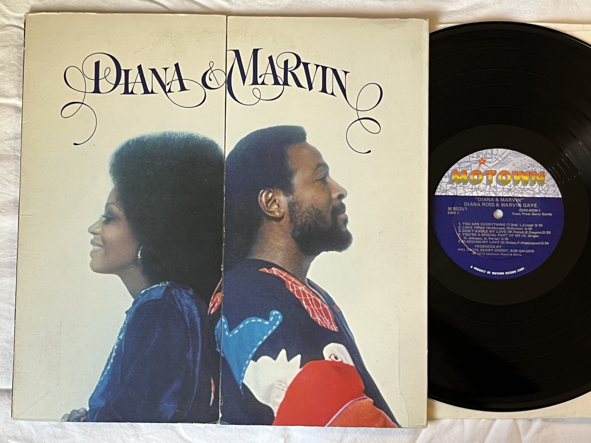 Omslagsbild för skivan DIANA ROSS & MARVIN GAYE Diana & Ross LP -73 US MOTOWN M 803V1