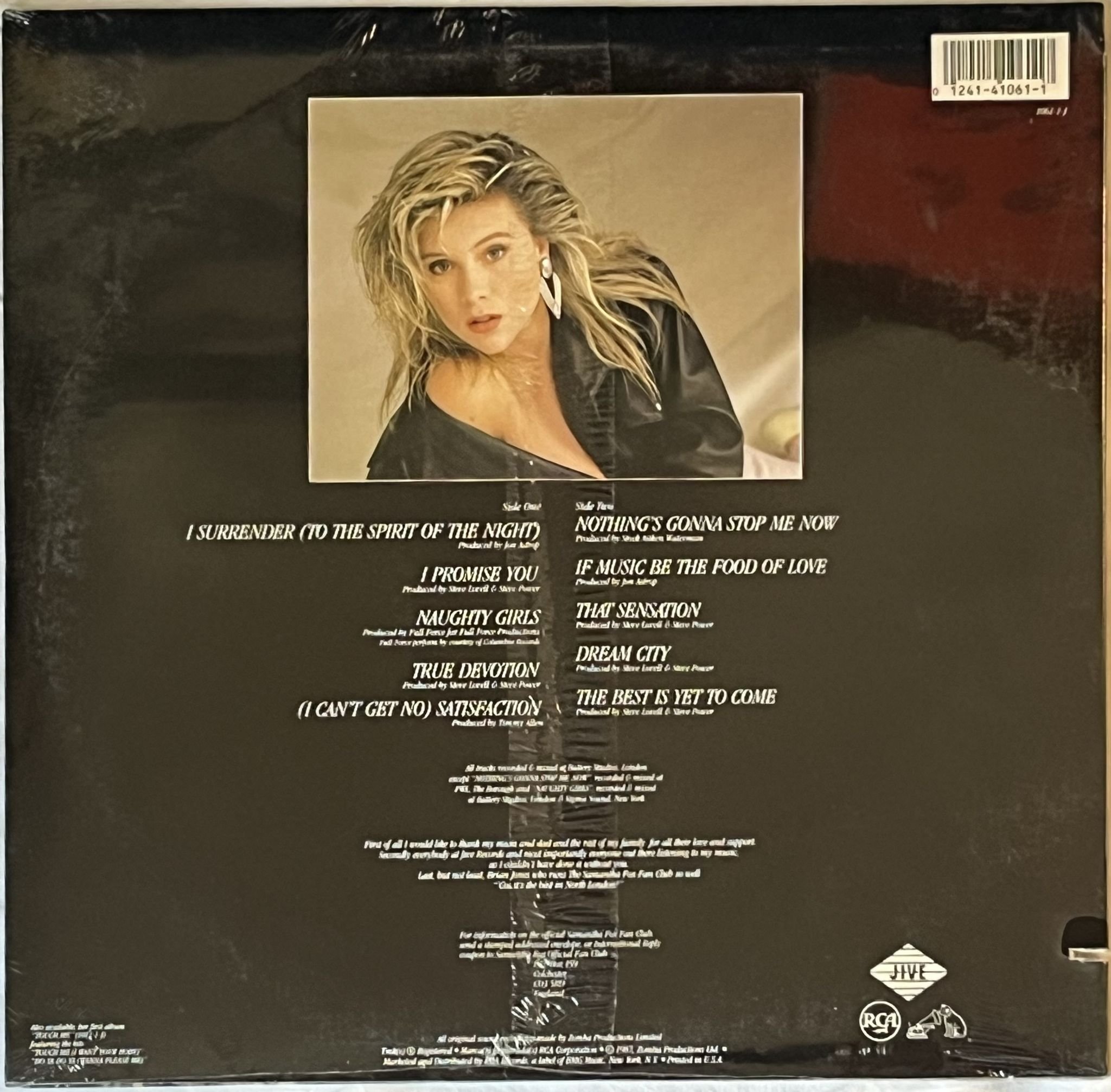 Omslagsbild för skivan SAMANTHA FOX s/t LP -87 US JIVE 1061-1-J *** Still sealed ***