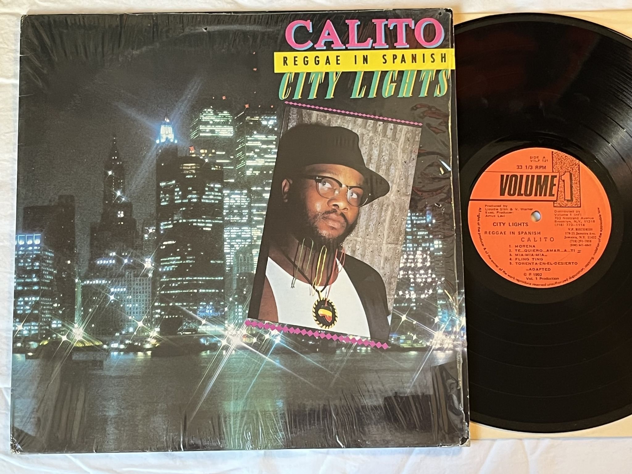 Omslagsbild för skivan CALITO city lights LP -92 US V1LP 121 *** rare HIP HOP REGGAE in spanish ***