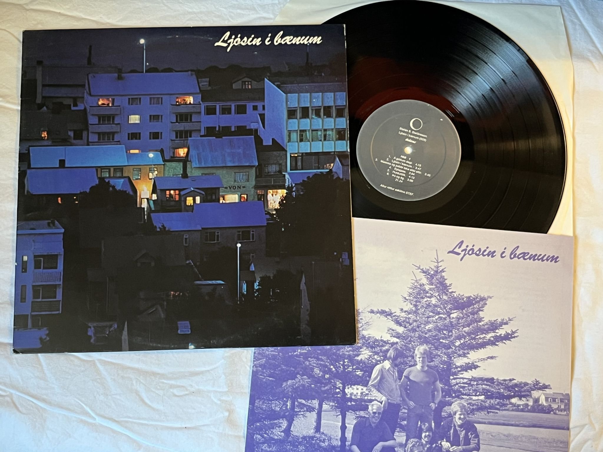 Omslagsbild för skivan Ljósin Í Bænum, Stefán S. Stefánsson LP -78 Iceland STEINAR 029 ** jazzpop **