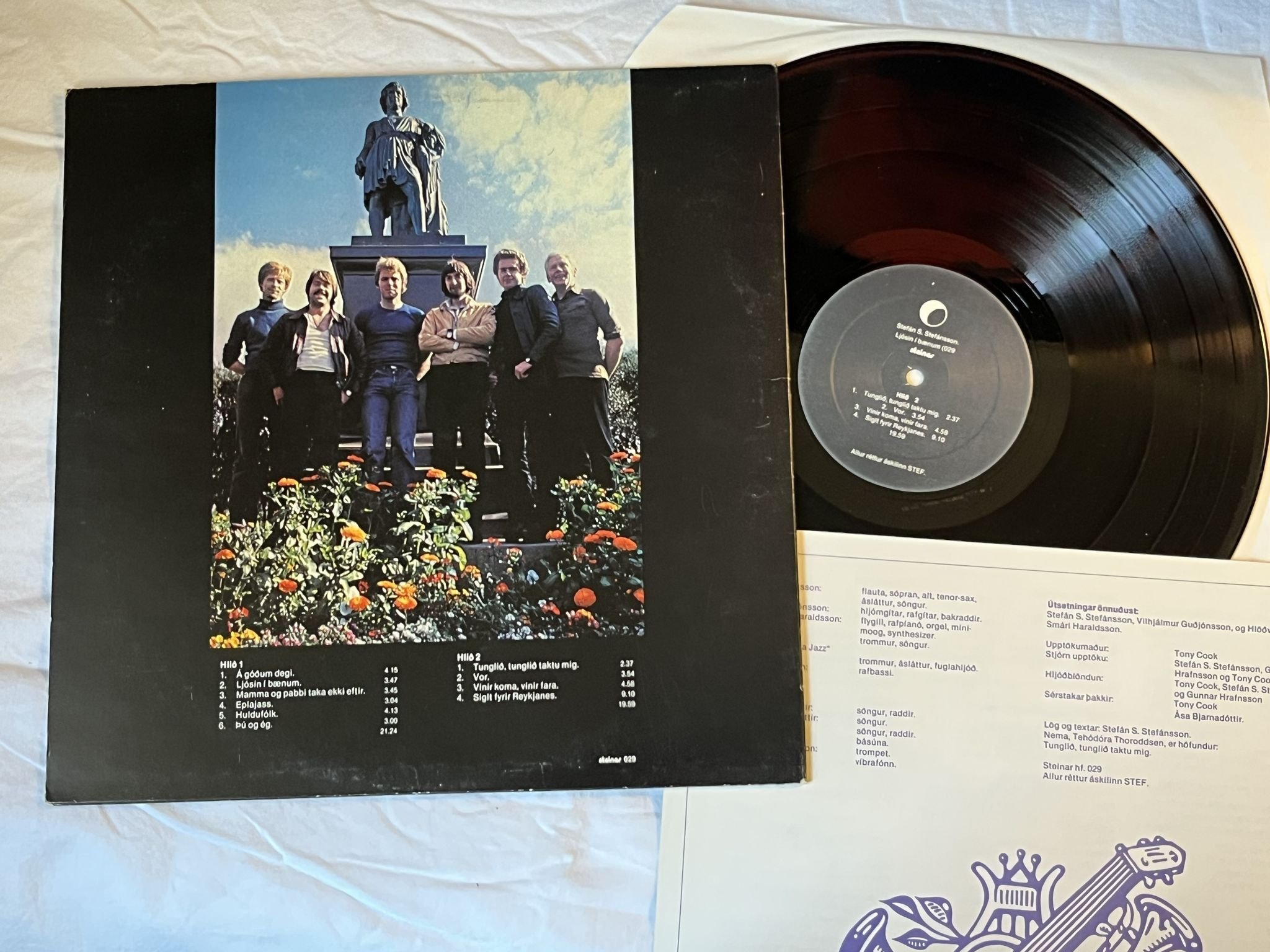 Omslagsbild för skivan Ljósin Í Bænum, Stefán S. Stefánsson LP -78 Iceland STEINAR 029 ** jazzpop **