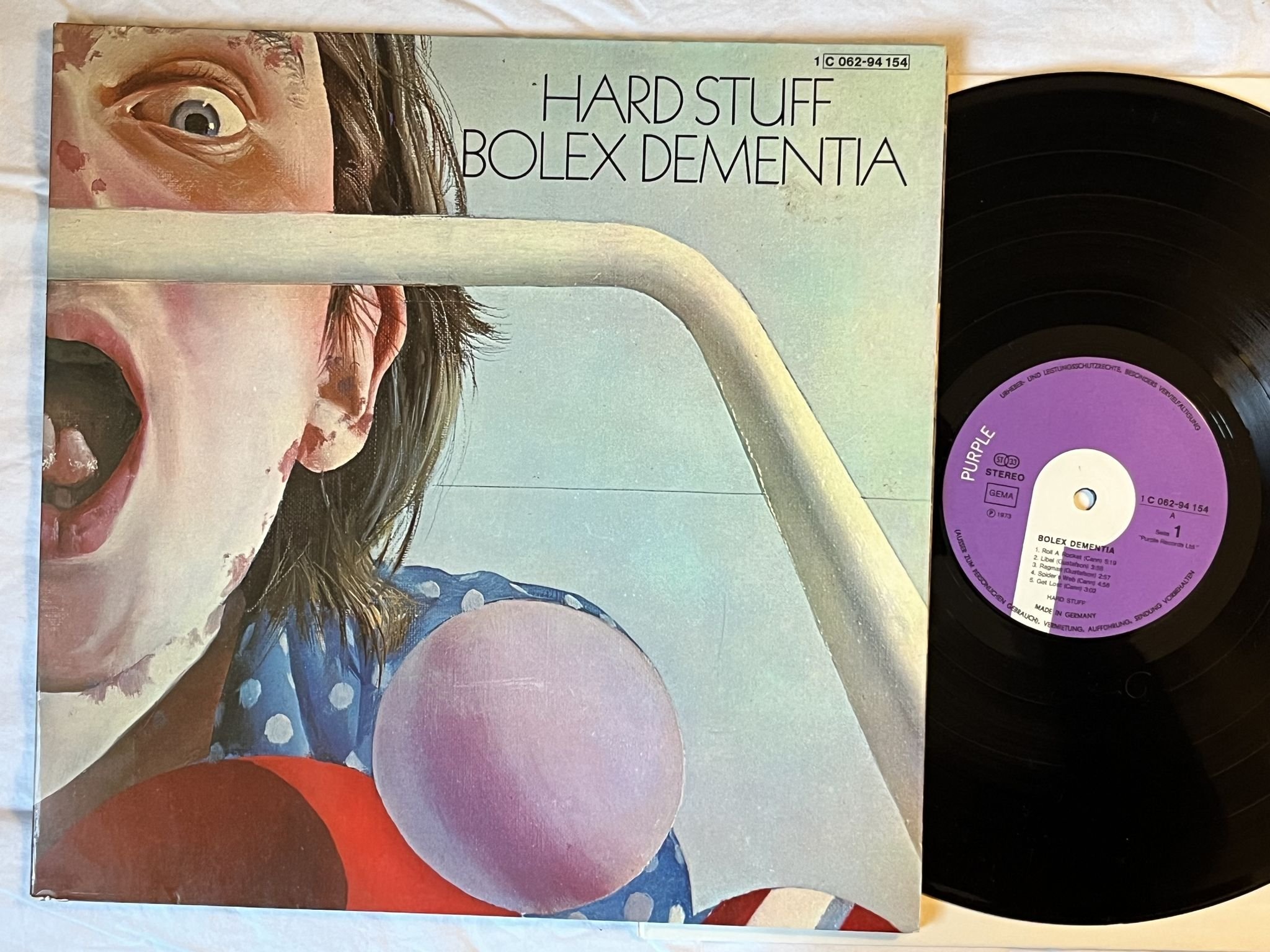 Omslagsbild för skivan HARD STUFF bolex dementia LP -73 Ger PURPLE 1C 062-94154