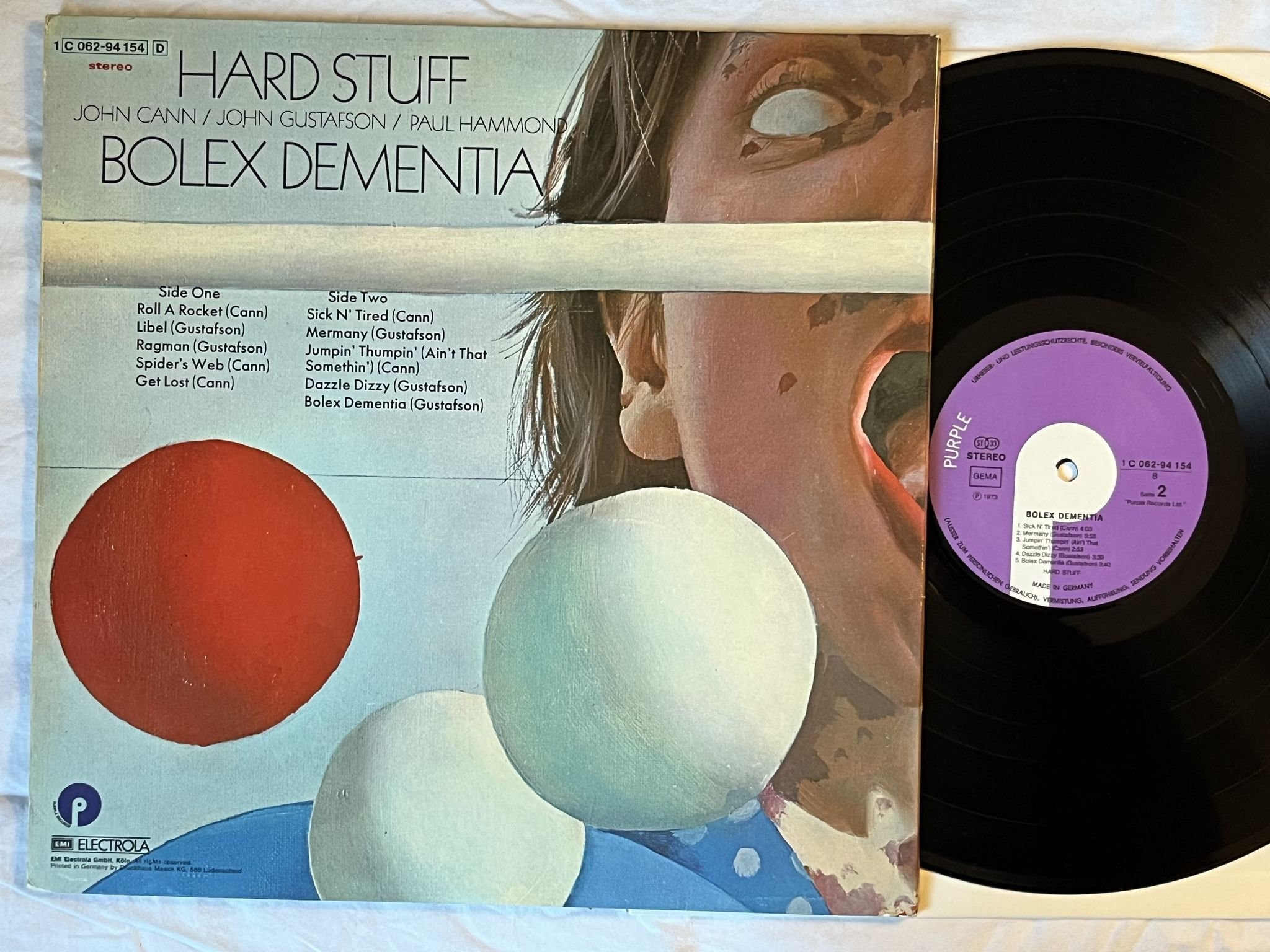 Omslagsbild för skivan HARD STUFF bolex dementia LP -73 Ger PURPLE 1C 062-94154