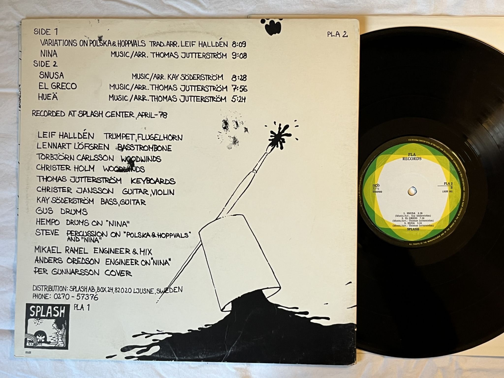Omslagsbild för skivan SPLASH s/t LP -78 Swe PLA 2 *** JAZZ PROG ***