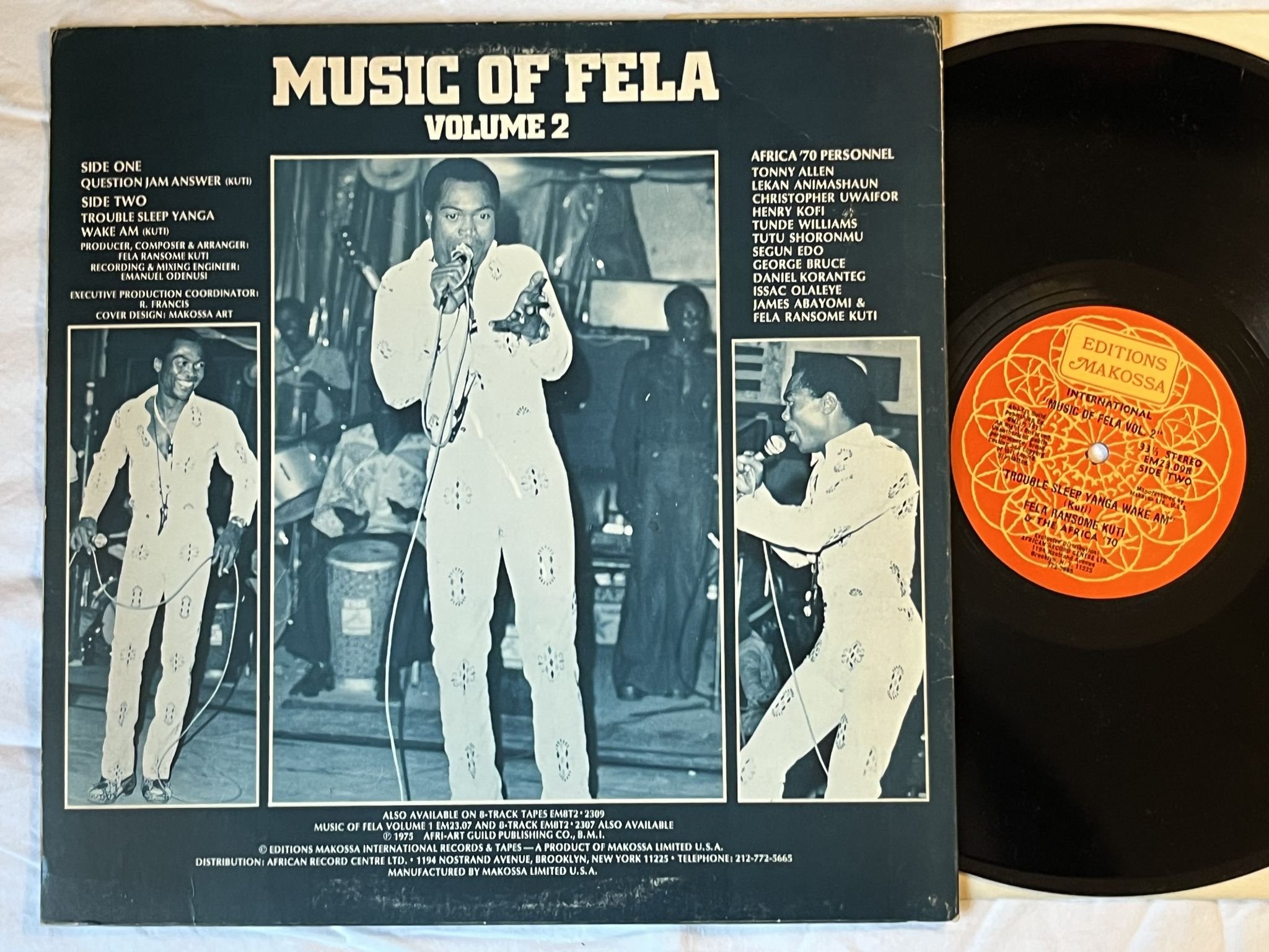 Omslagsbild för skivan FELA KUTI music of Fela vol 2 LP -76 US EDITIONS MAKOSSA EM23.09 ** AFROBEAT **