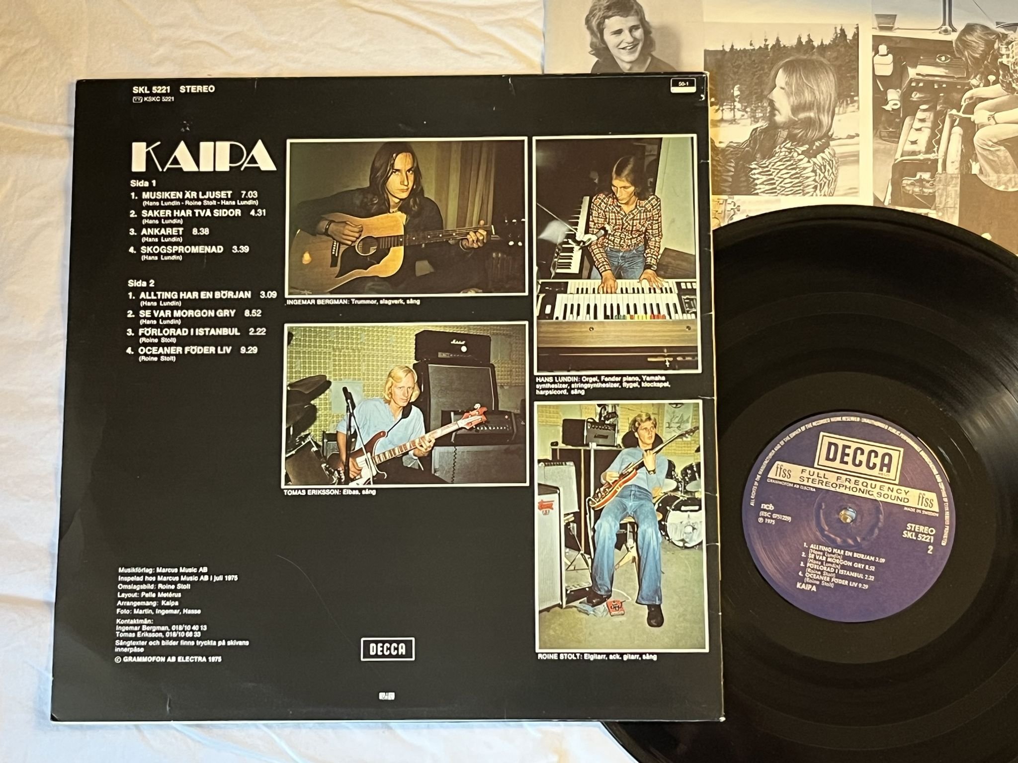Omslagsbild för skivan KAIPA s/t LP -75 Swe DECCA SKL 5221