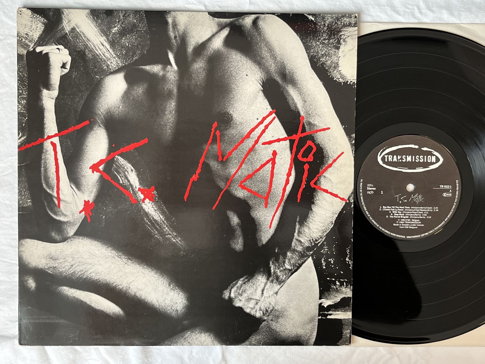 Omslagsbild för skivan T.C. MATIC s/t LP -84 TRANSMISSION TR 932-1 *** NEW WAVE ***