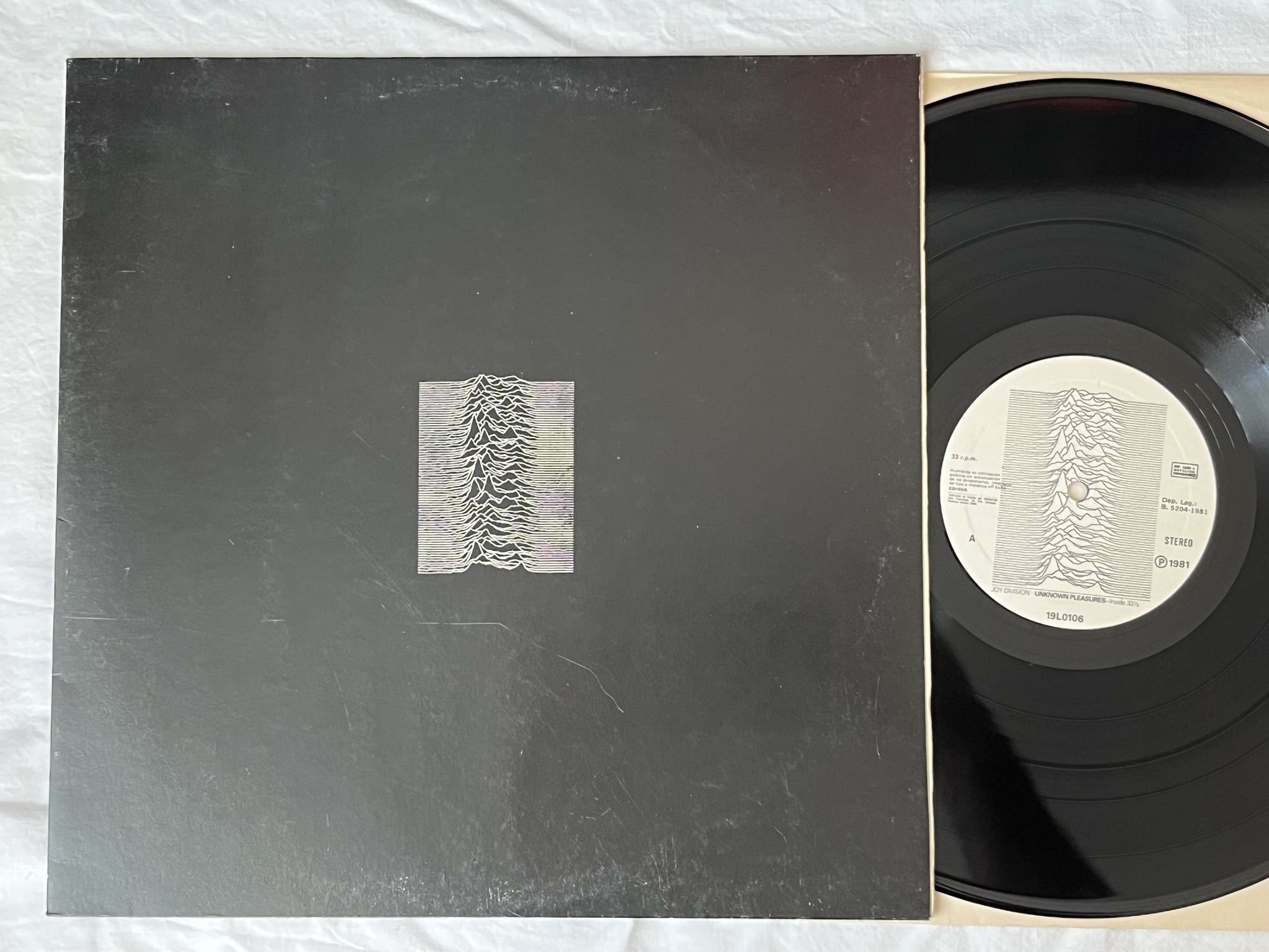 Omslagsbild för skivan JOY DIVISION unknown pleasures LP -81 Spain FACTORY 19L0106