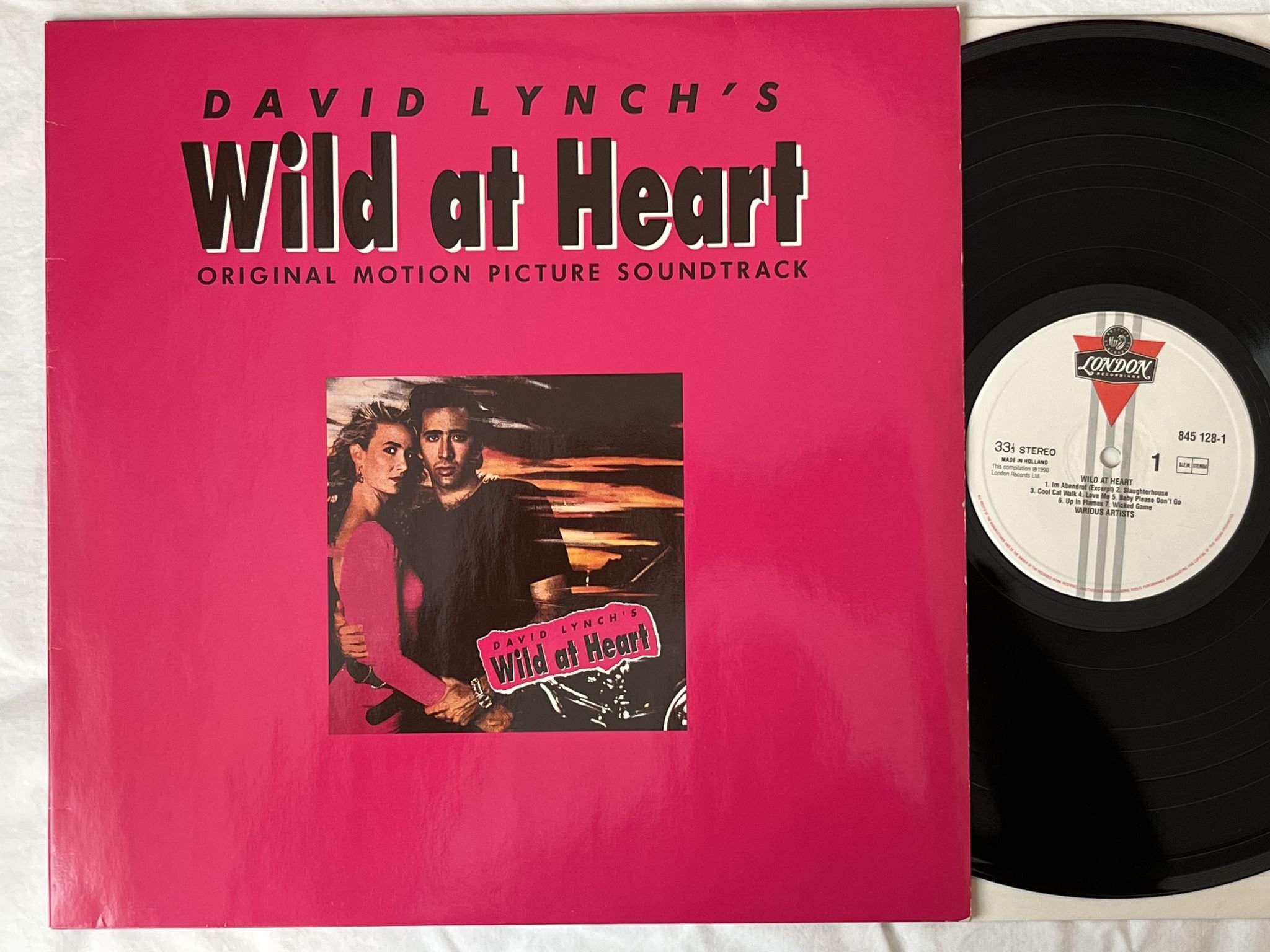 Omslagsbild för skivan V/A Wild At Heart LP -90 LONDON 845128-1 OST *** DAVID LYNCH ***