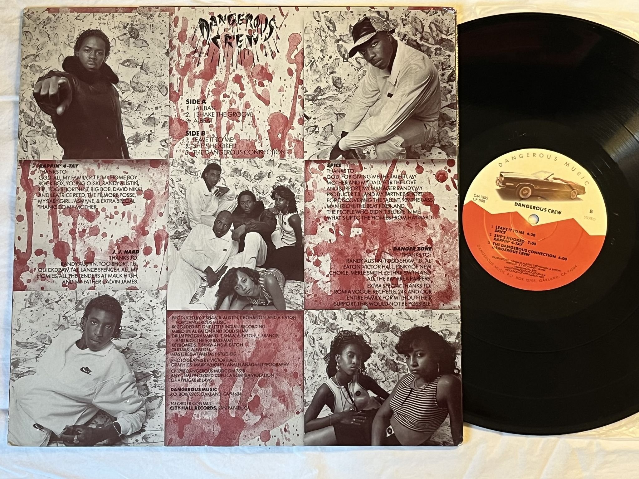 Omslagsbild för skivan THE DANGEROUS CREW s/t LP -88 US DANGEROUS MUSIC DM 7885 ** EARLY GANGSTA **