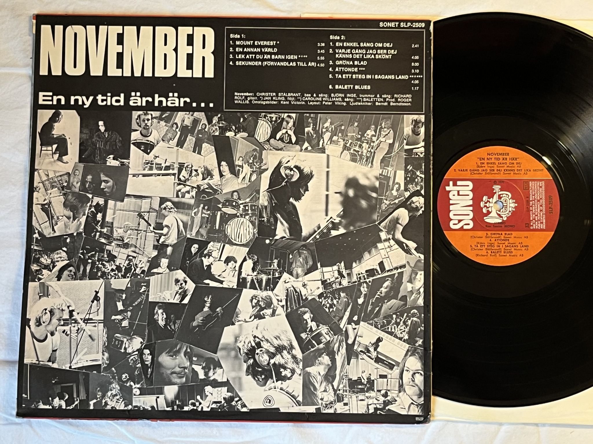 Omslagsbild för skivan NOVEMBER en ny tid är här LP -69 Swe SONET SLP 2509