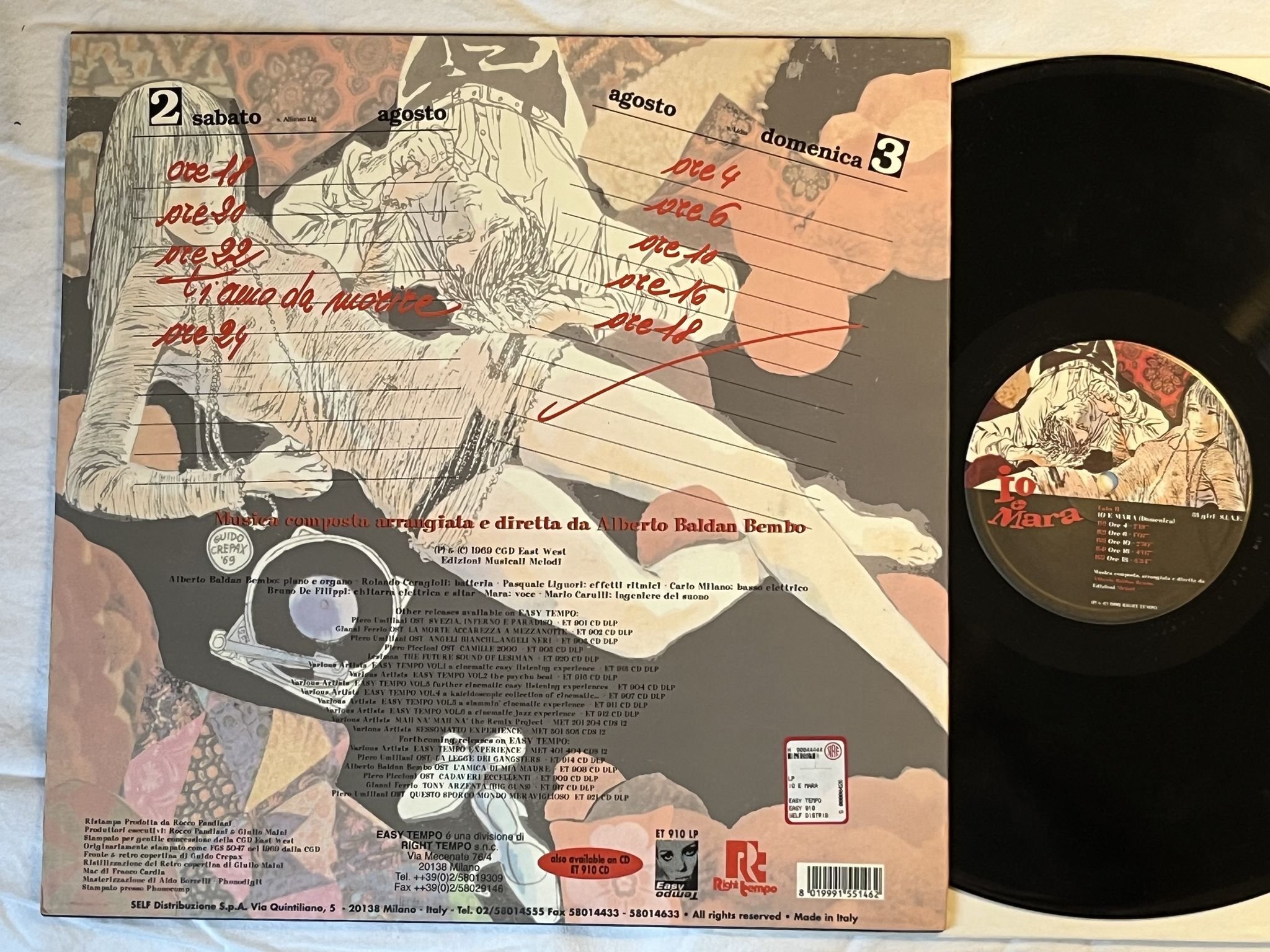 Omslagsbild för skivan ALBERTO BALDAN BEMBO Io E Mara LP re -69/98 Ita easy tempo ET910LP OST
