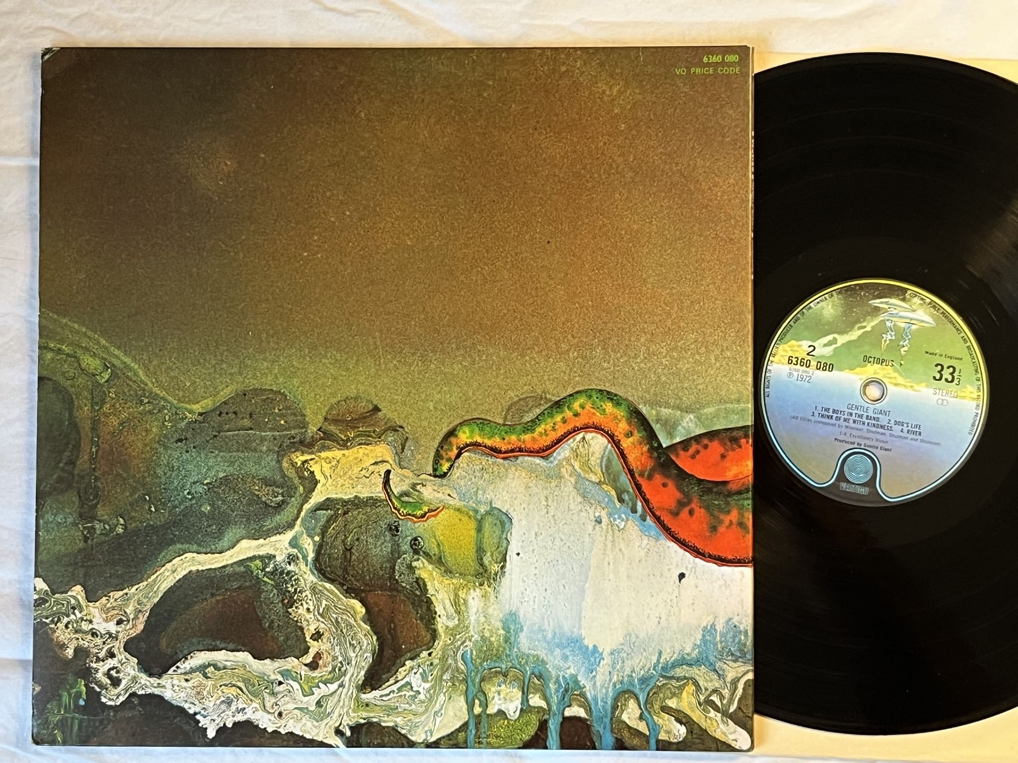 Omslagsbild för skivan GENTLE GIANT octopus LP -72/73 UK VERTIGO spaceship 6360 080 ** PROG **