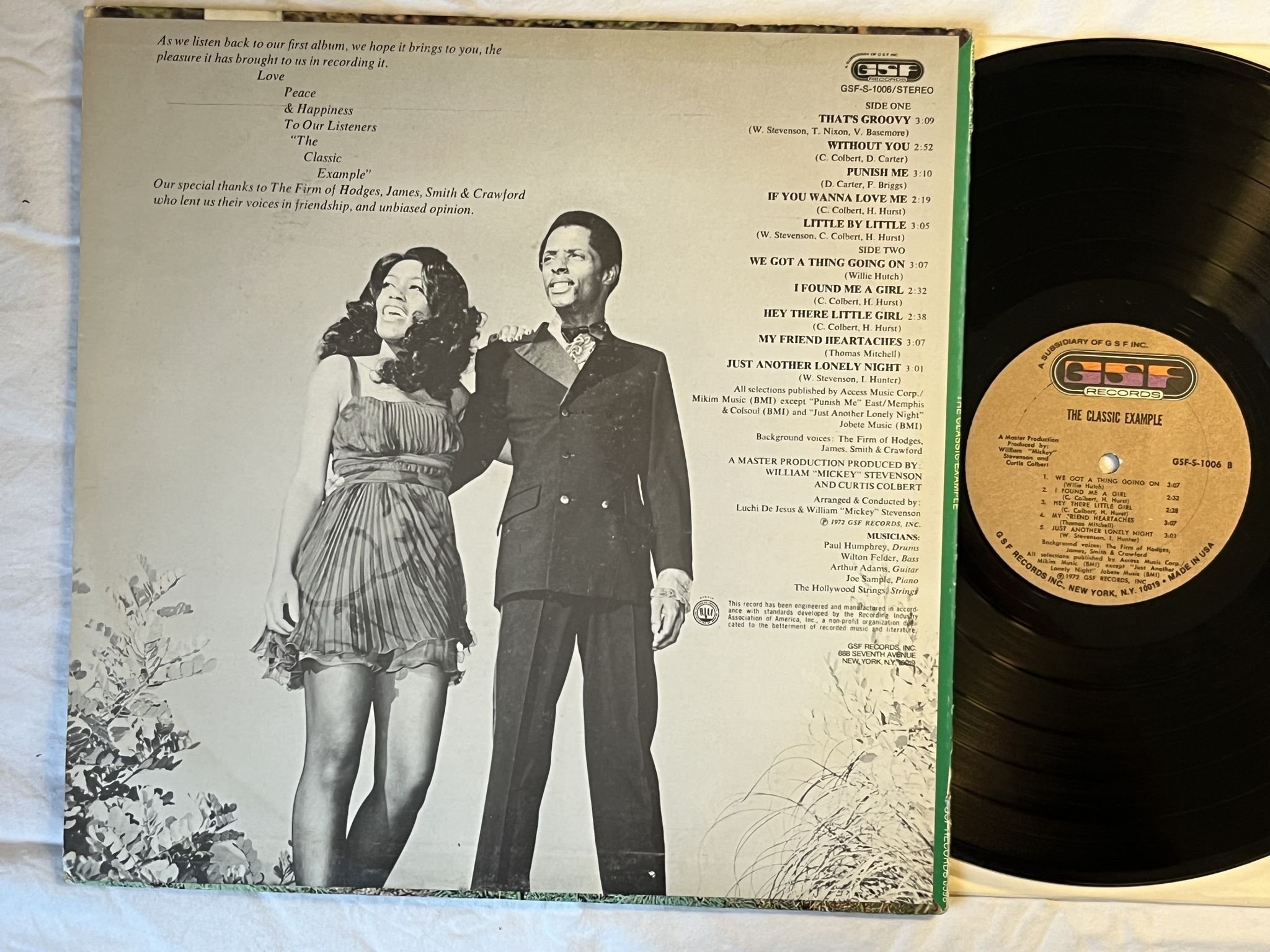 Omslagsbild för skivan THE CLASSIC EXAMPLE s/t LP -72 GSF S 1006 *** RARE SOUL ***