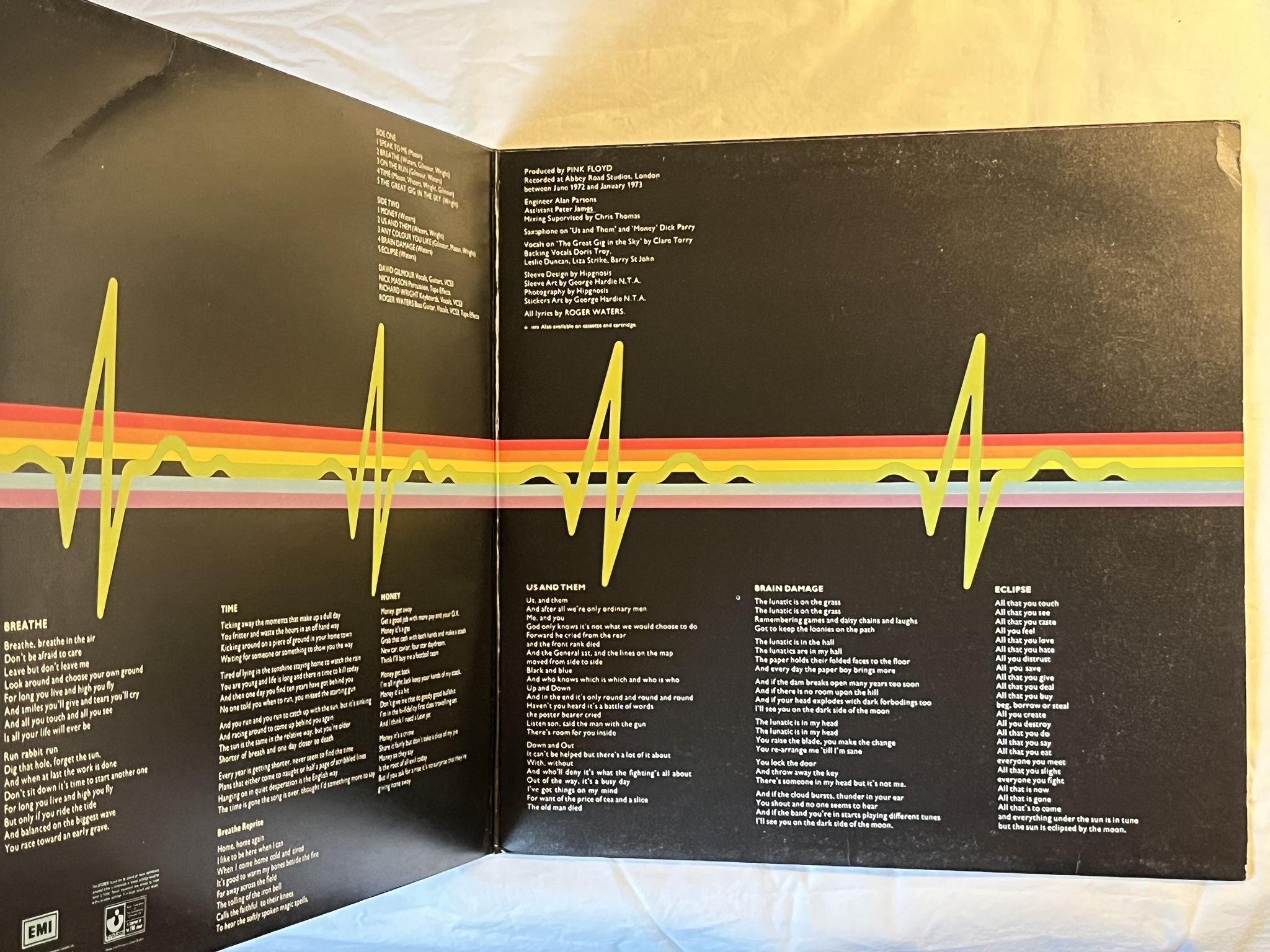 Omslagsbild för skivan PINK FLOYD the dark side of the moon LP UK EMI / HARVEST SHVL 804 ** complete **