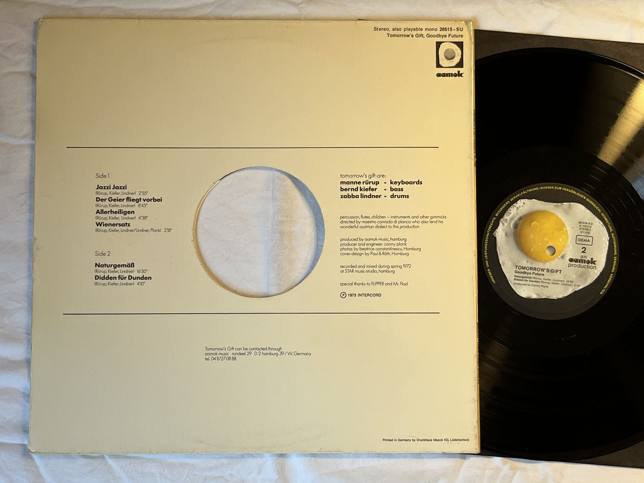 Omslagsbild för skivan TOMORROW'S GIFT goodbye future LP -73 Ger SPIEGELEI 28515-5U *** KRAUTROCK ***