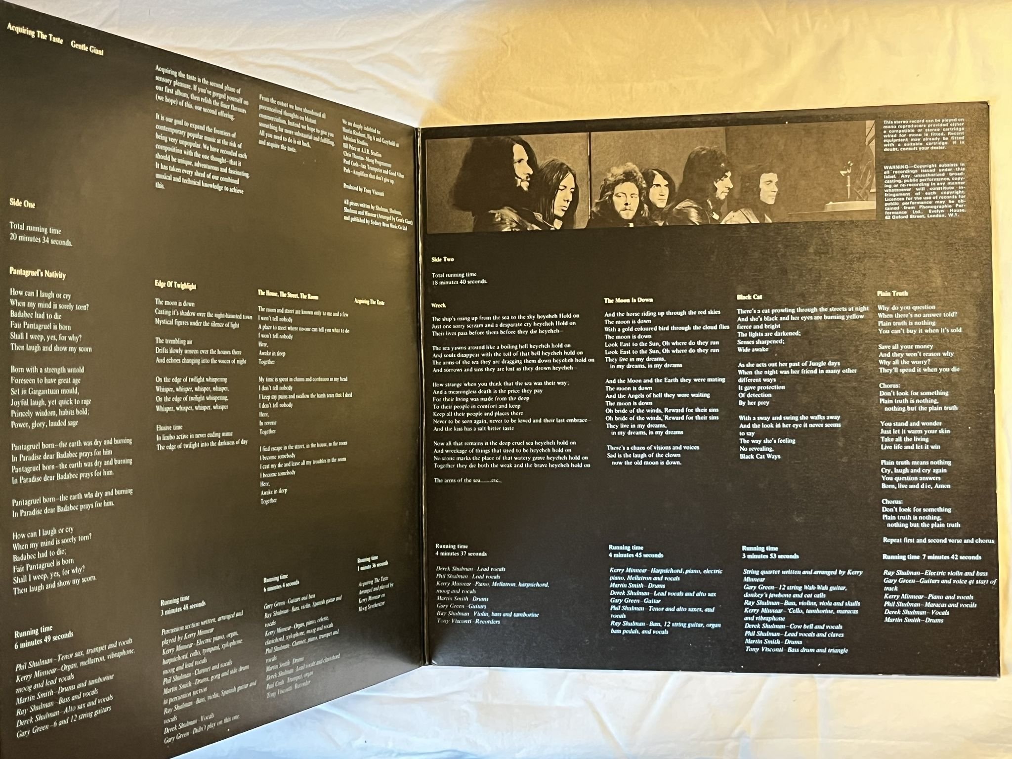 Omslagsbild för skivan GENTLE GIANT acquiring the taste LP UK VERTIGO spaceship 6360 041 ** PROG **