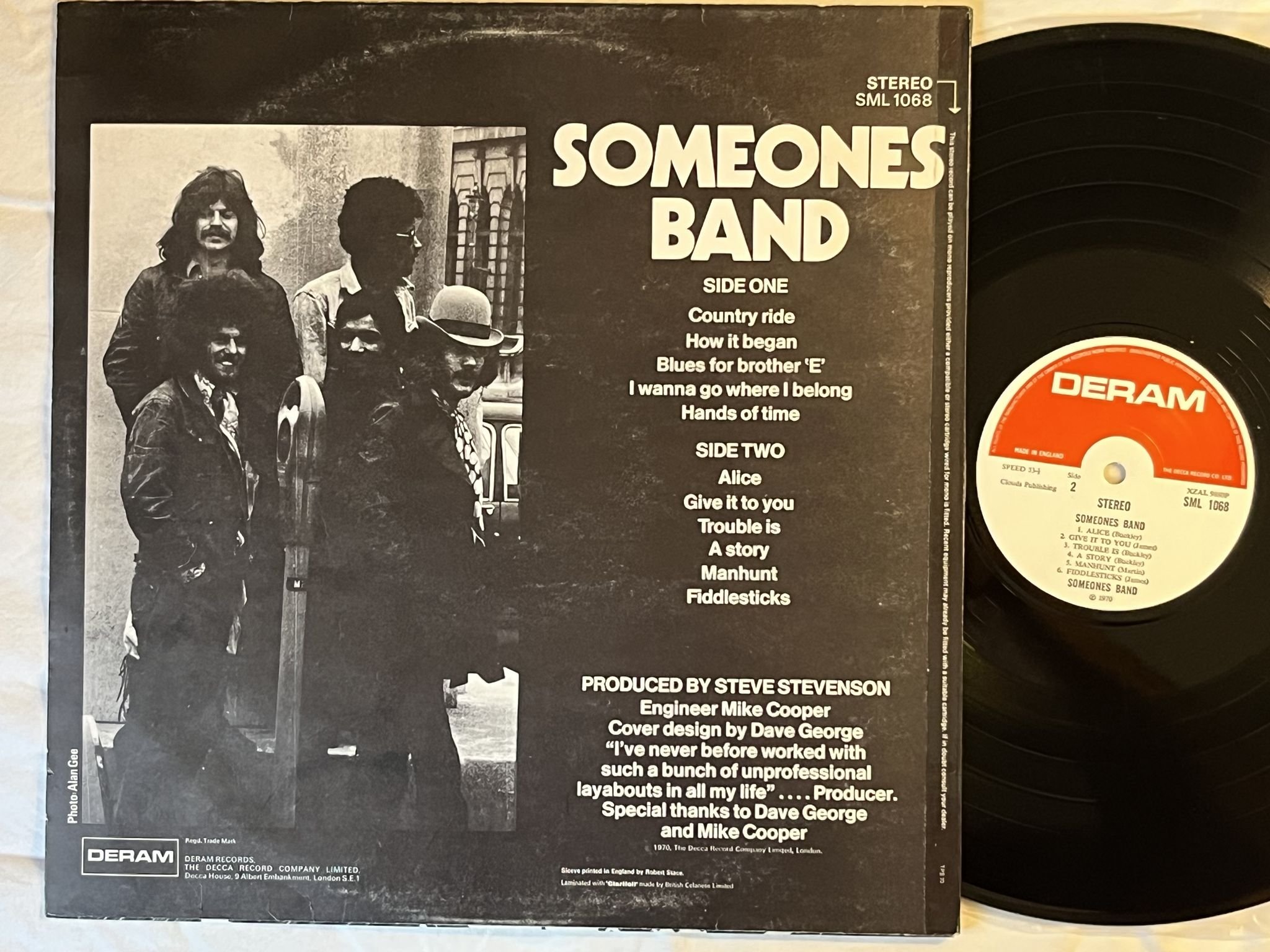 Omslagsbild för skivan SOMEONE'S BAND s/t LP -70 UK DERAM SML 1068 *** MEGA RARE BLUES PROG ***