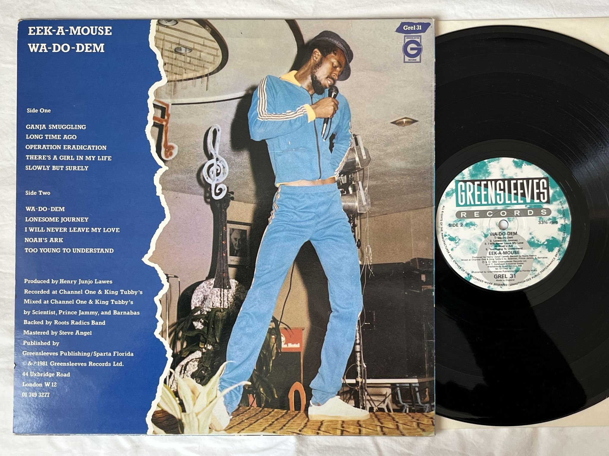 Omslagsbild för skivan EEK-A-MOUSE wa-do-dem LP -82 UK GREENSLEEVES GREL 31