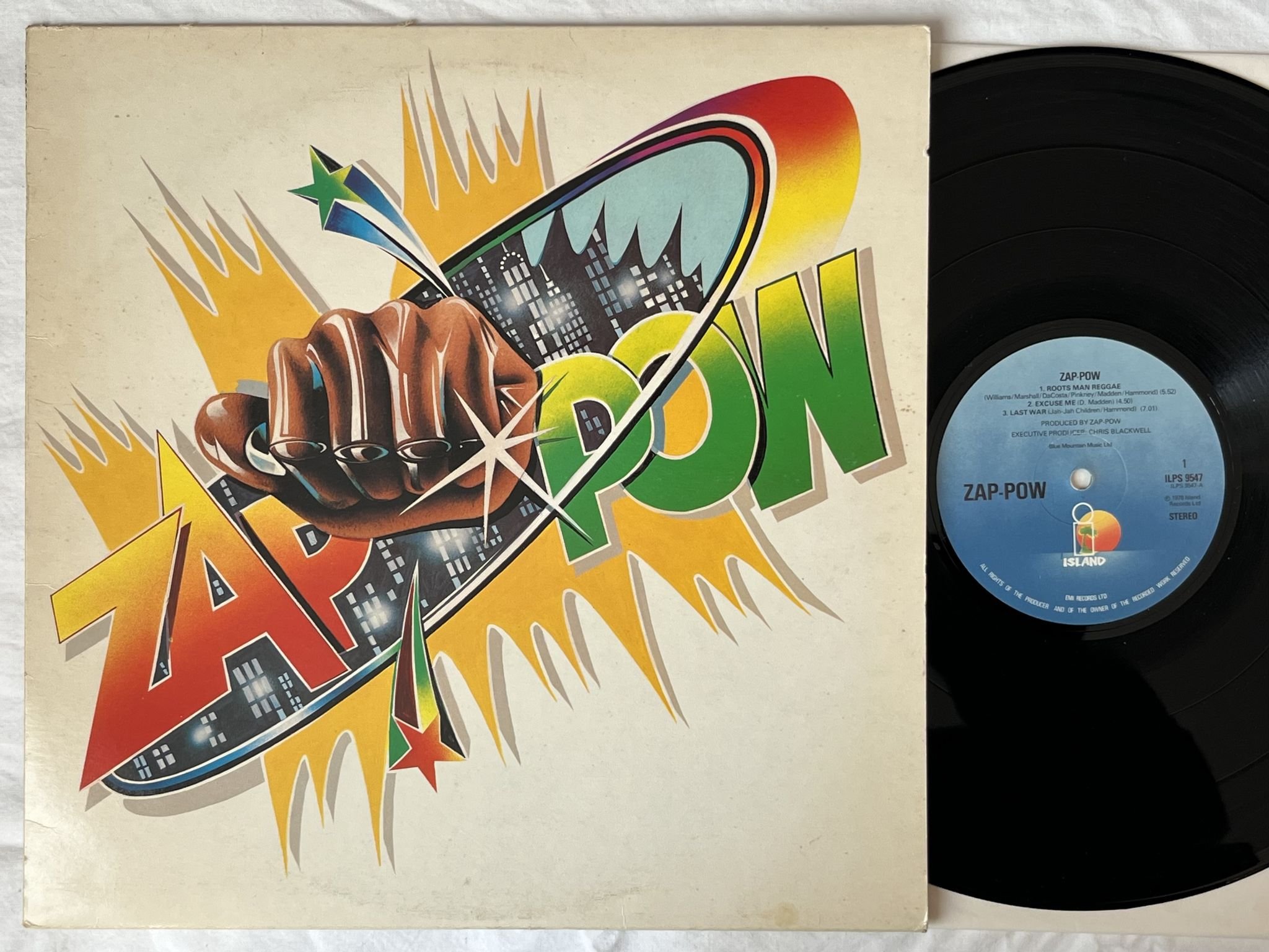Omslagsbild för skivan ZAP-POW s/t LP -78 UK ISLAND ILPS 9547