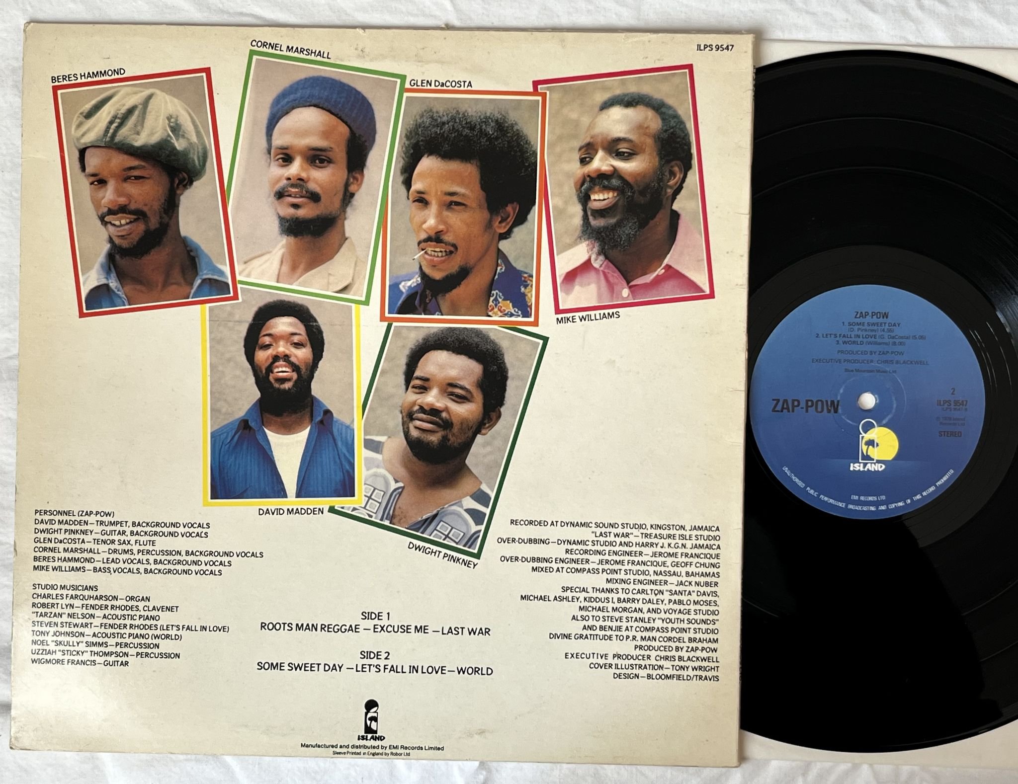 Omslagsbild för skivan ZAP-POW s/t LP -78 UK ISLAND ILPS 9547