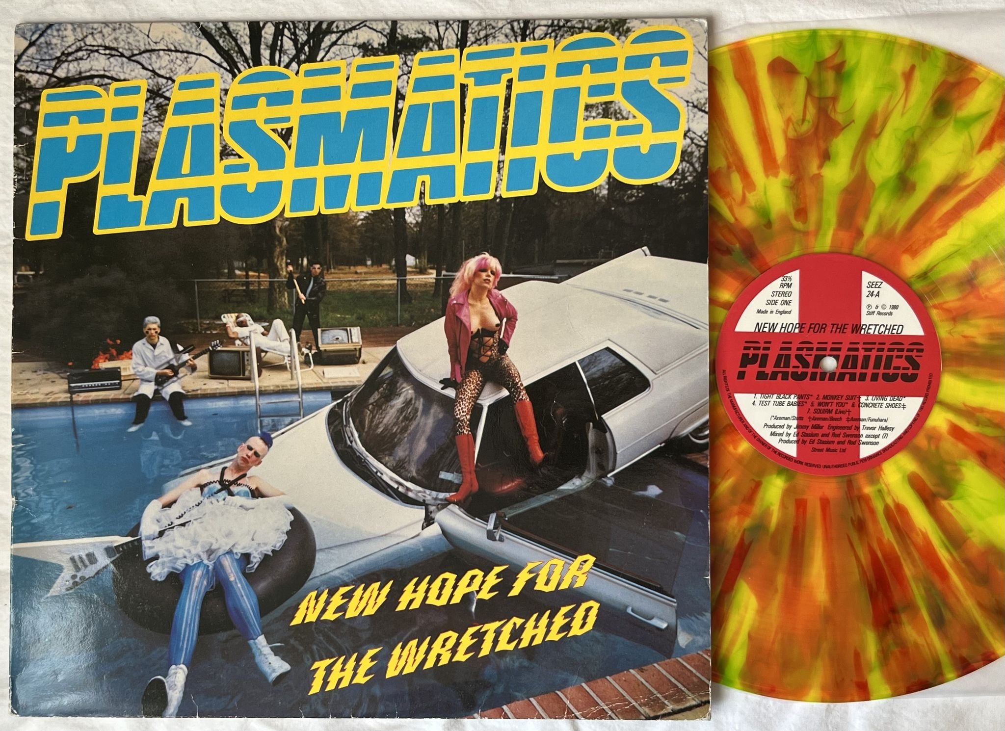 Omslagsbild för skivan PLASMATICS New Hope For The Wretched LP -80 UK STIFF SEEZ 24 * splatter vinyl *