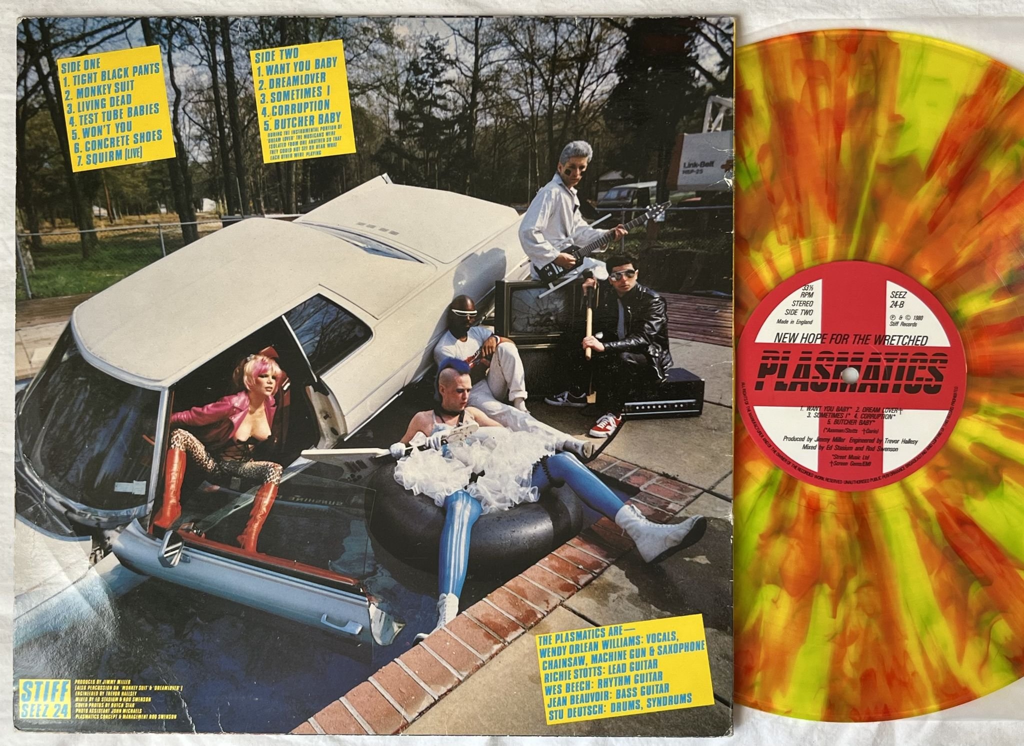 Omslagsbild för skivan PLASMATICS New Hope For The Wretched LP -80 UK STIFF SEEZ 24 * splatter vinyl *