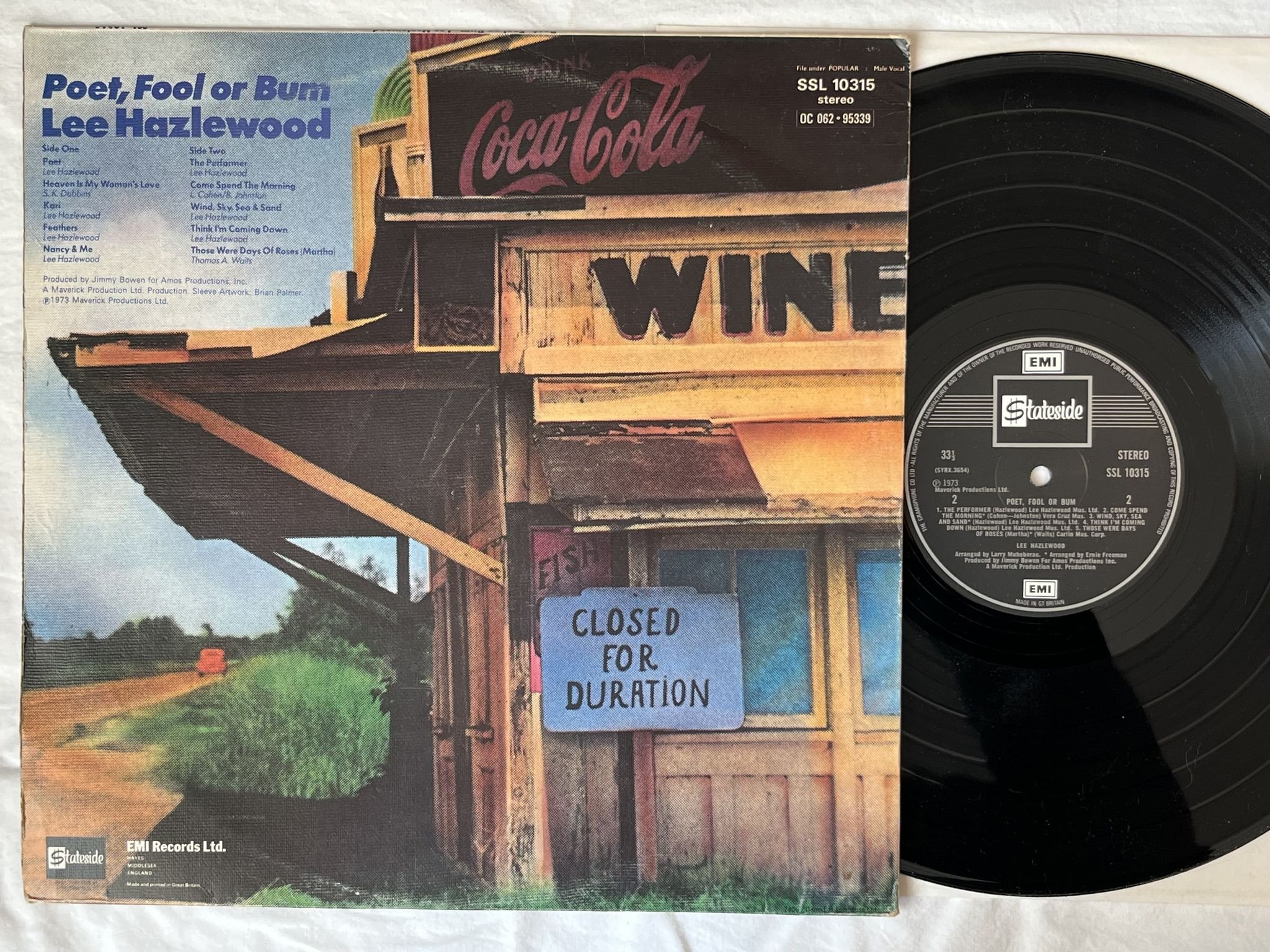 Omslagsbild för skivan LEE HAZLEWOOD poet, fool or bum LP -73 UK STATESIDE SSL 10315 * Country Rock *