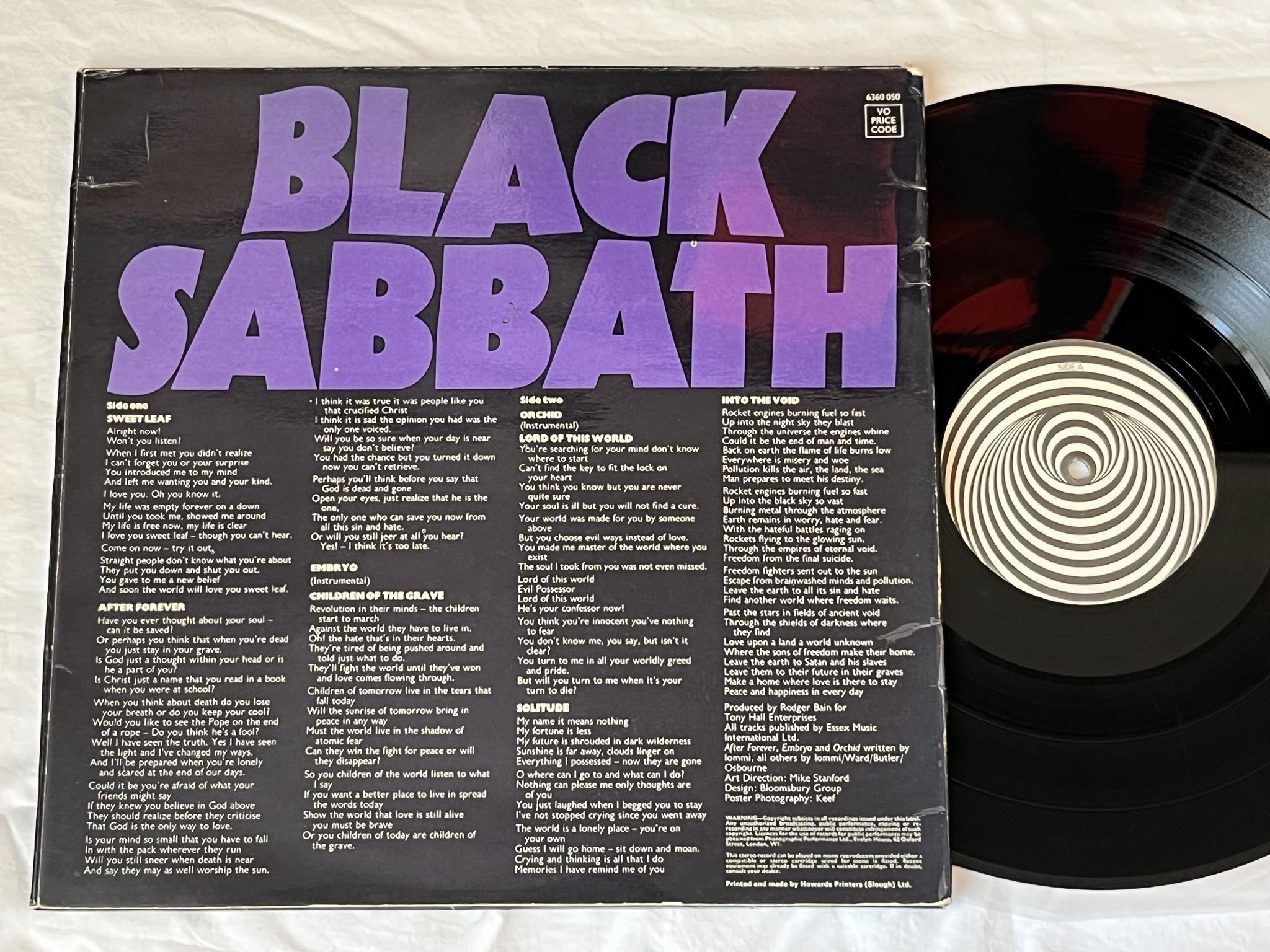 Omslagsbild för skivan BLACK SABBATH master of reality LP -71 ncb VERTIGO 6360050