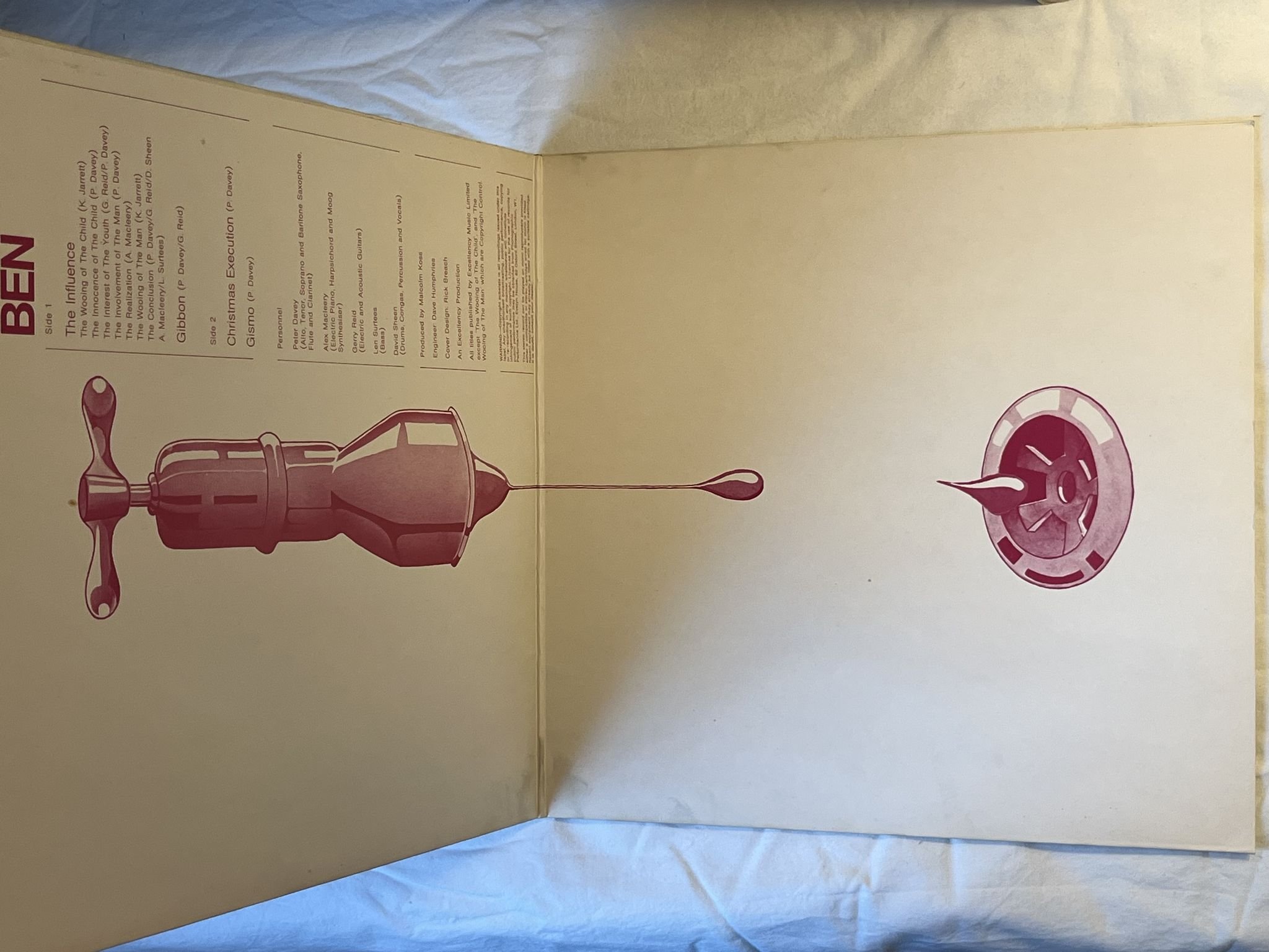 Omslagsbild för skivan BEN s/t LP -71 UK VERTIGO 6360 052 ***** MEGA RARE JAZZ PROG *****