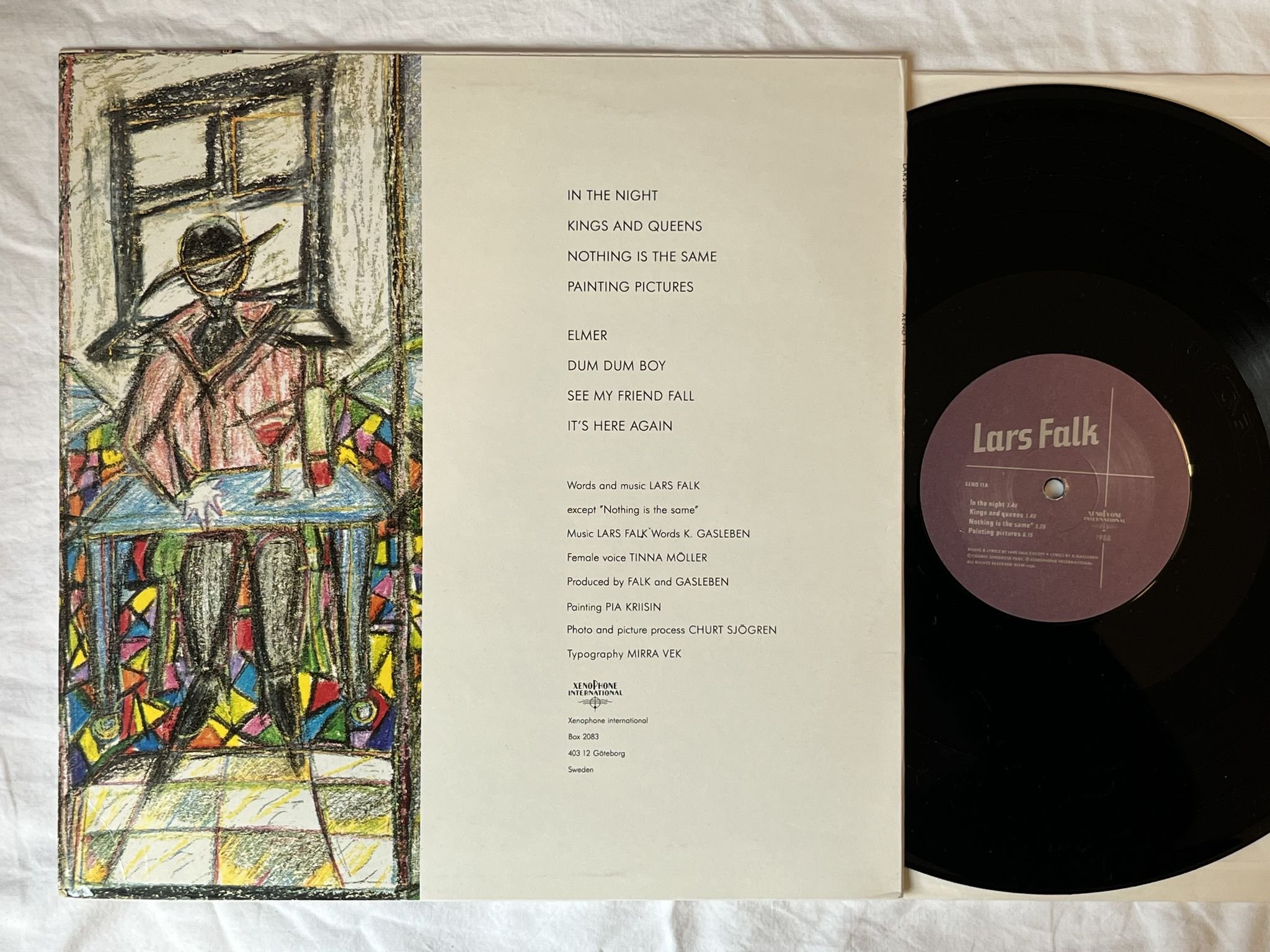 Omslagsbild för skivan LARS FALK s/t LP -88 XENOPHONE INTERNATIONAL XENO 11 ** Darkwave **