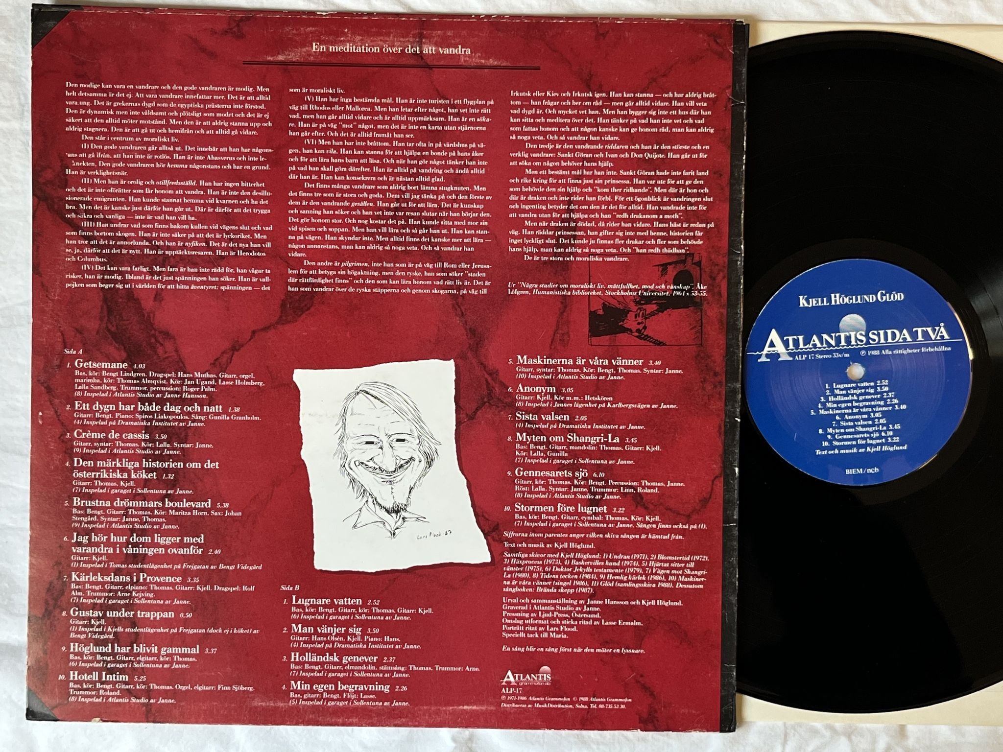 Omslagsbild för skivan KJELL HÖGLUND Glöd 1971-1988 LP -88 Swe ATLANTIS ALP 17