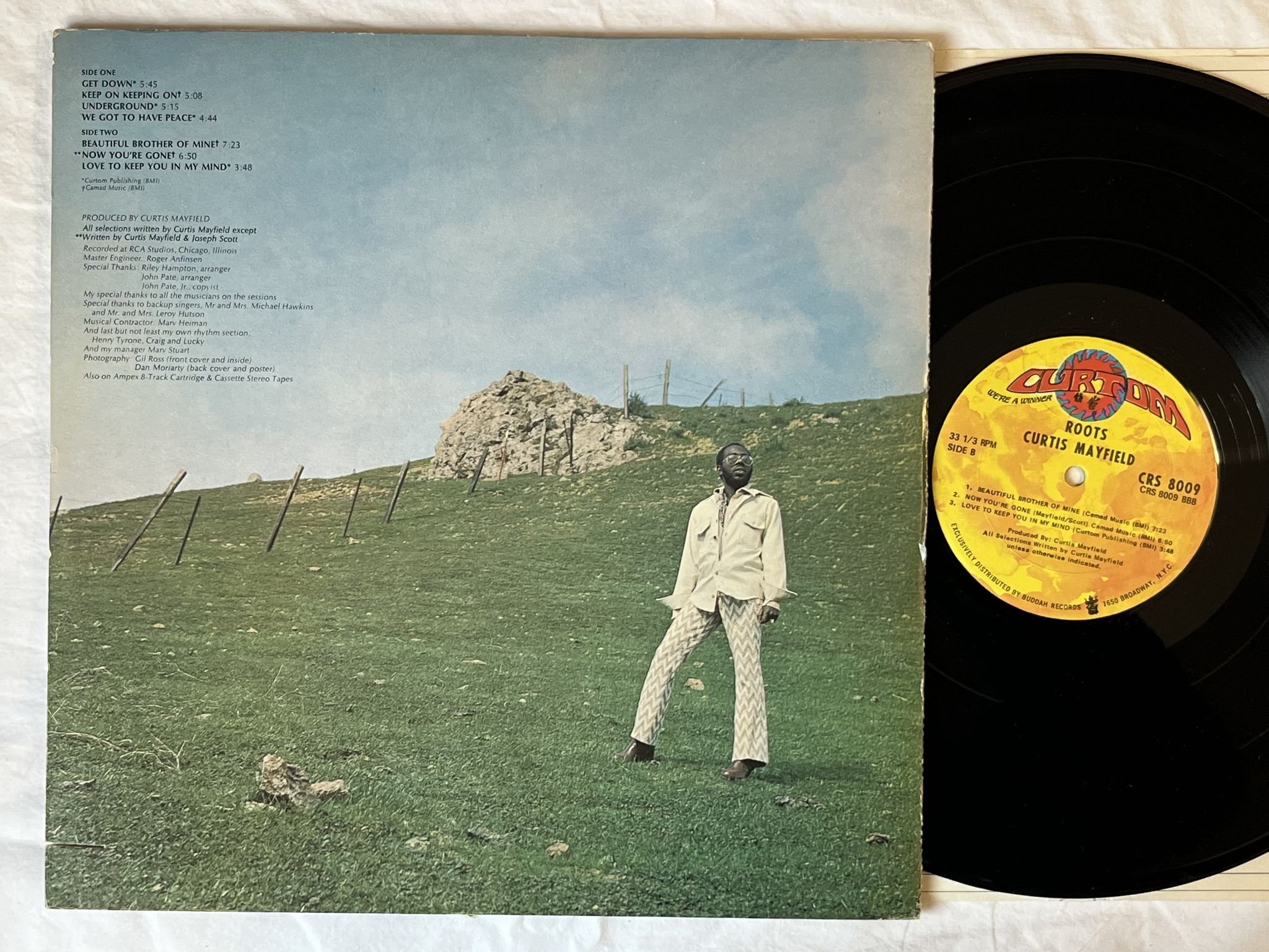 Omslagsbild för skivan CURTIS MAYFIELD roots LP -71 US CURTOM CRS 8009