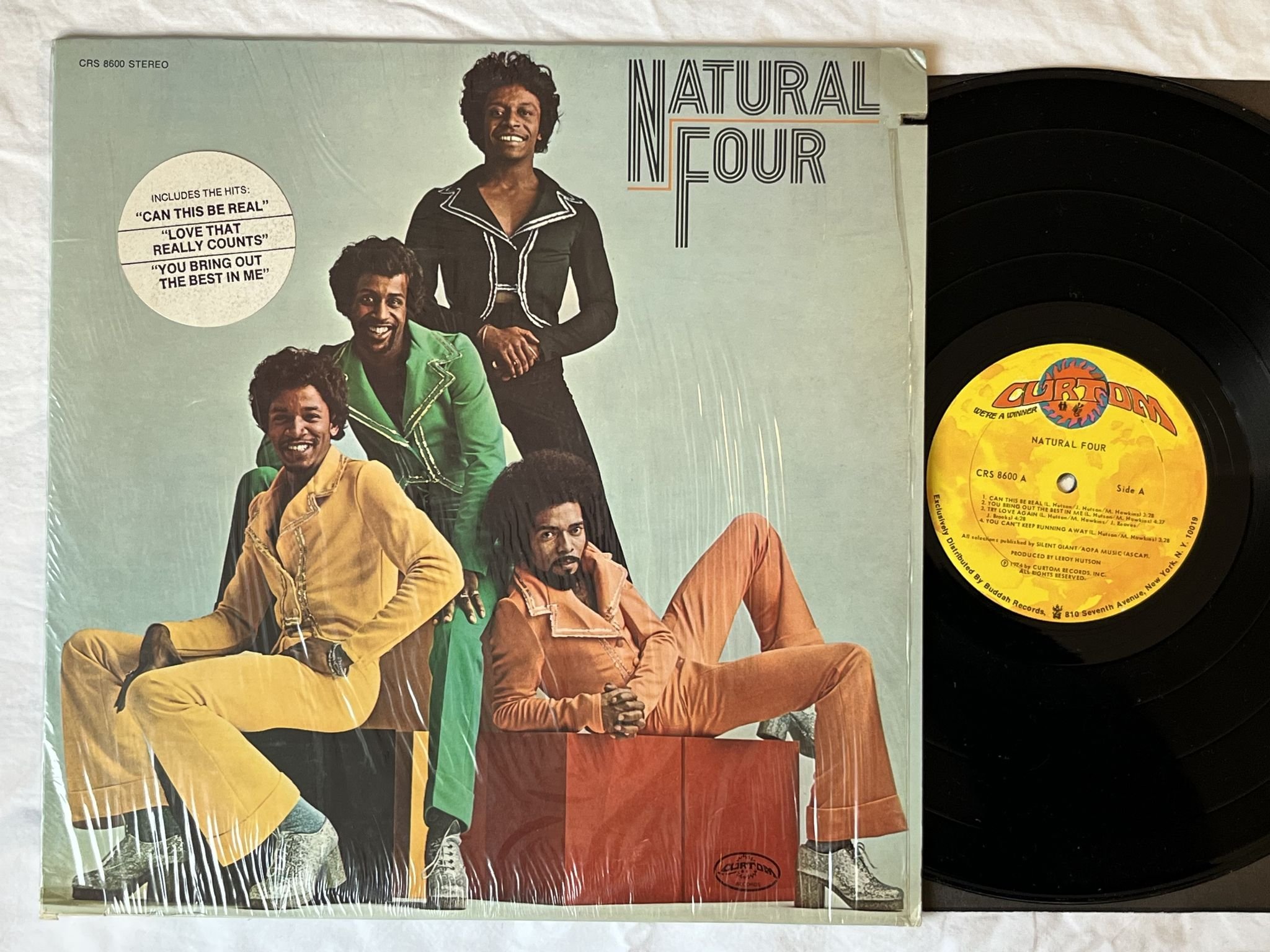 Omslagsbild för skivan NATURAL FOUR s/t LP -74 US CURTOM CRS 8600