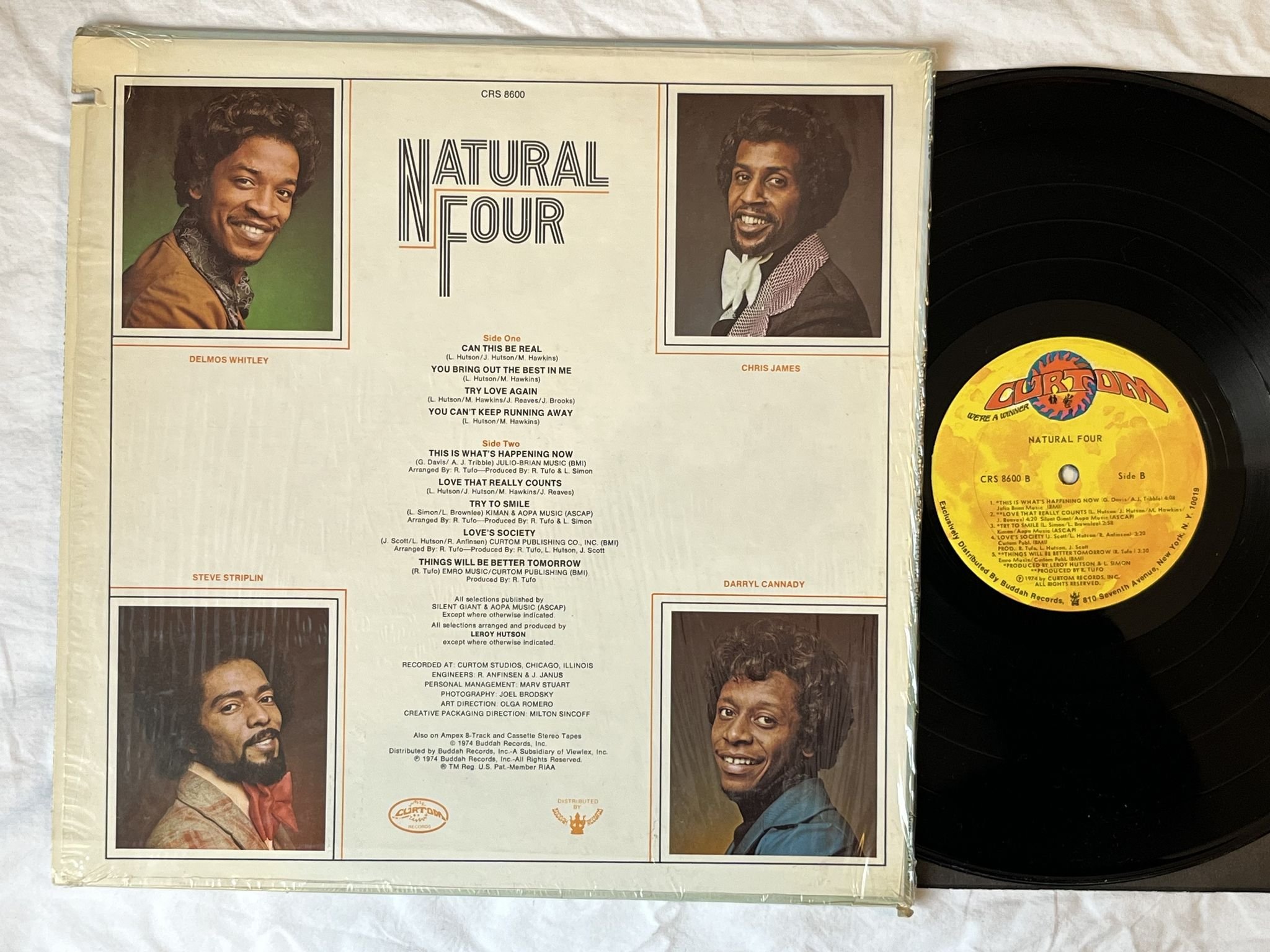 Omslagsbild för skivan NATURAL FOUR s/t LP -74 US CURTOM CRS 8600