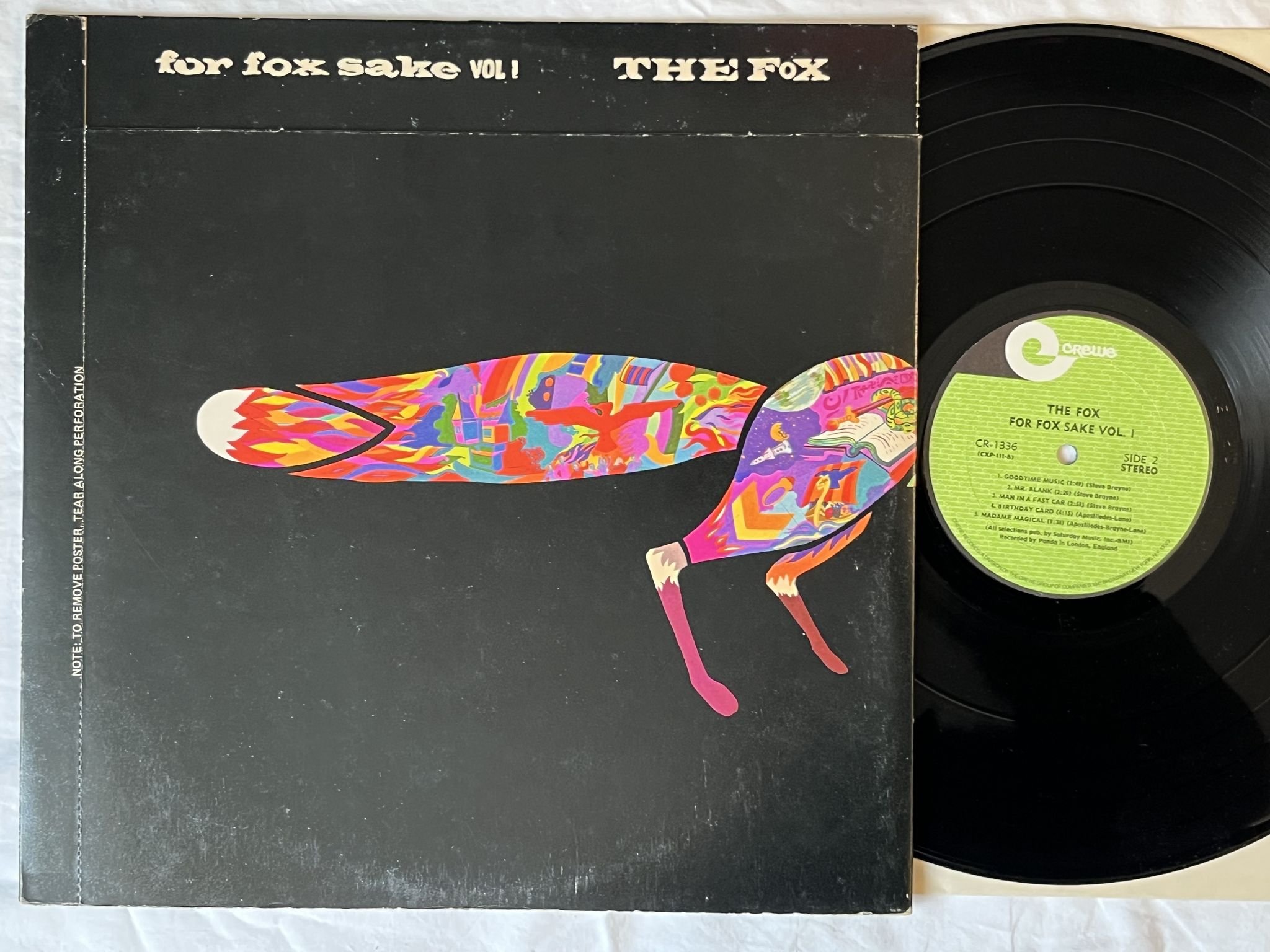 Omslagsbild för skivan THE FOX For Fox Sake Vol.1 LP -70 US CREWE CR 1336 ** PSYCH / PROG **