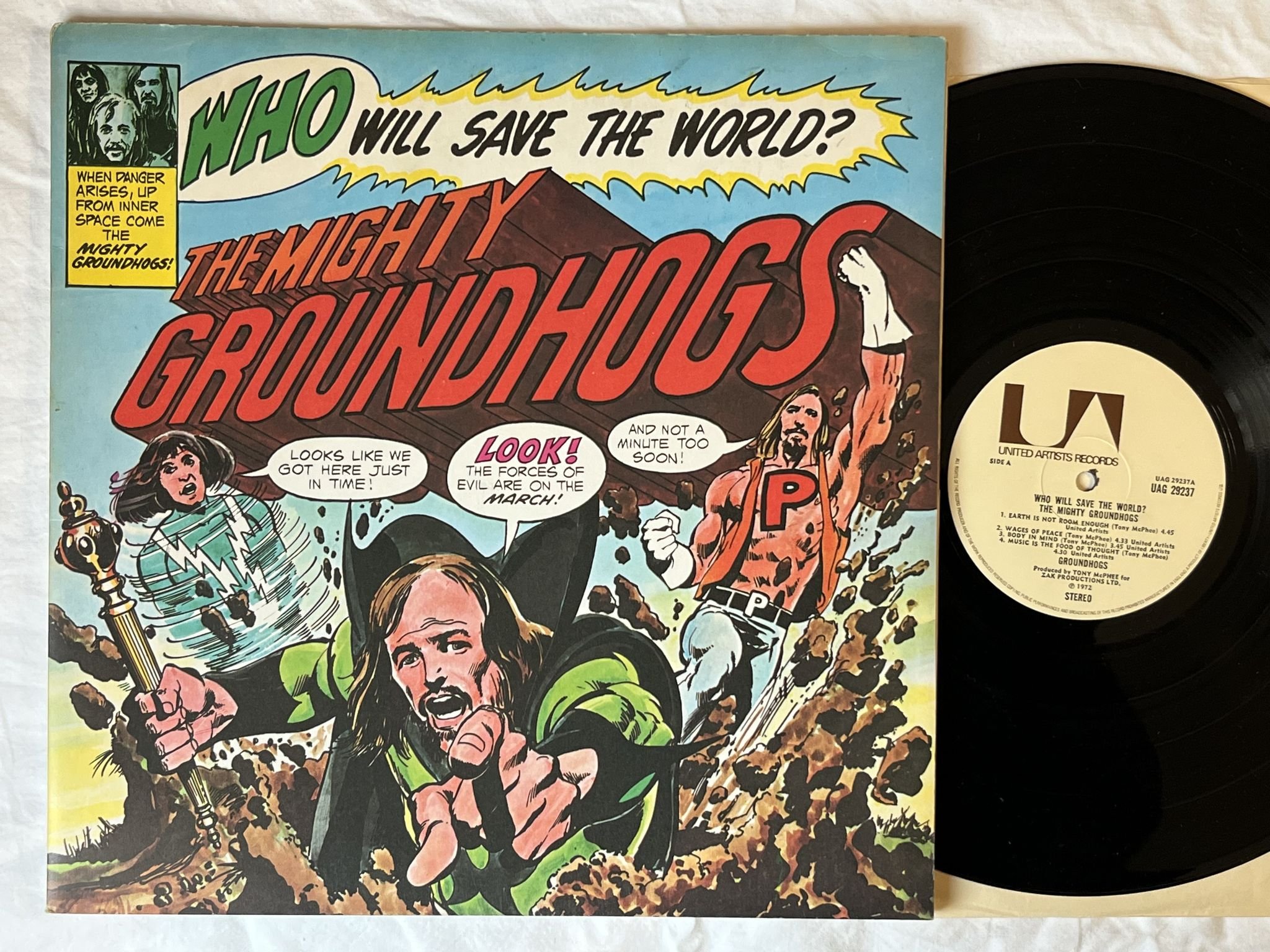 Omslagsbild för skivan GROUNDHOGS who will save the world? LP -72 UK UNITED ARTISTS UAG 29237