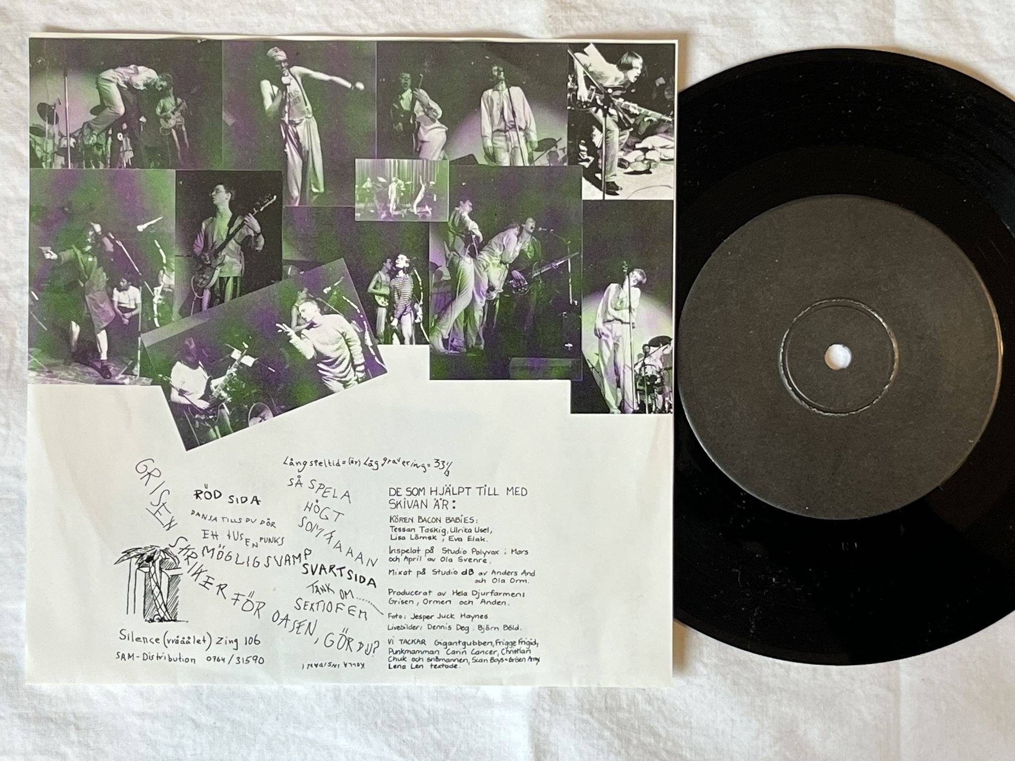 Omslagsbild för skivan GRISEN SKRIKER EP 7"EP -79 Swe SILENCE ZING 106