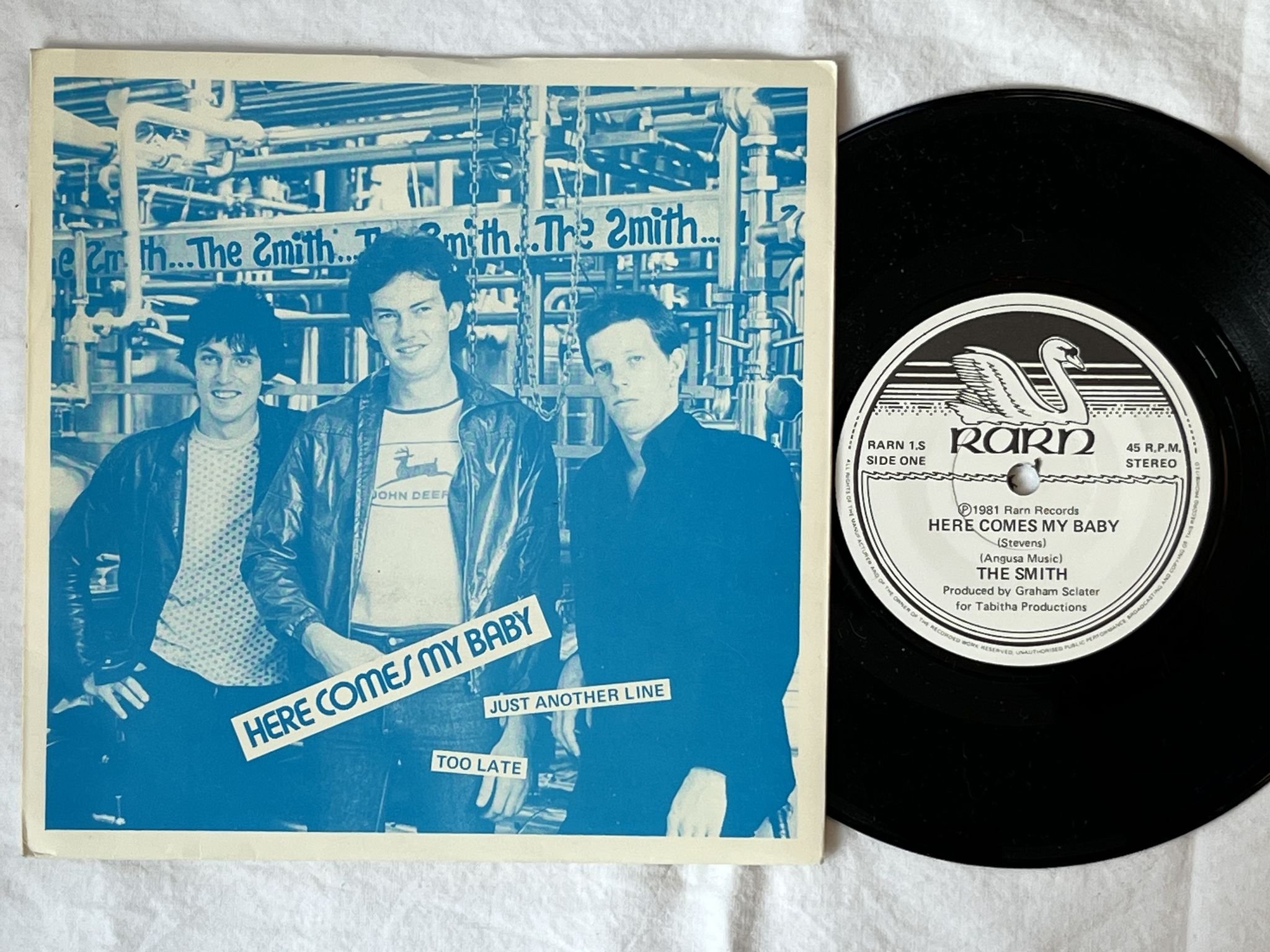 Omslagsbild för skivan THE SMITH here comes my baby 7" -81 UK RARN 1S *** Power pop / Punk ***