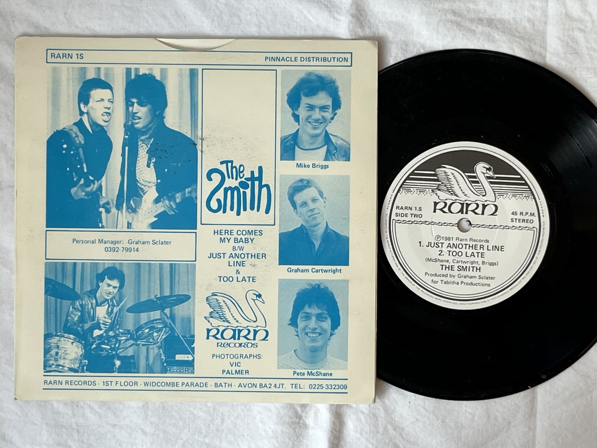 Omslagsbild för skivan THE SMITH here comes my baby 7" -81 UK RARN 1S *** Power pop / Punk ***