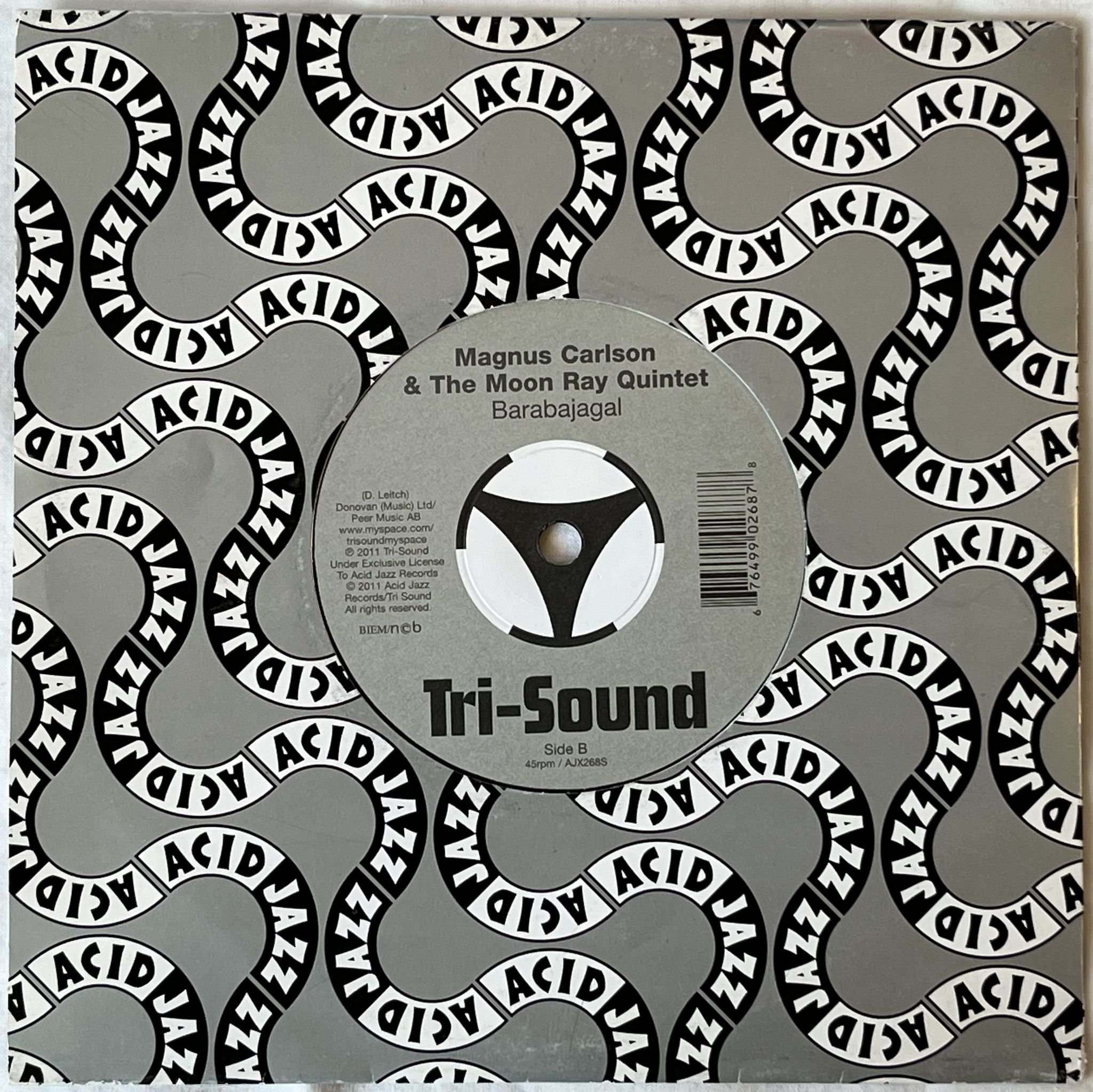 Omslagsbild för skivan MAGNUS CARLSON & THE MOON RAY QUINTET From Now On 7" 2011 ACID JAZZ AJX268S