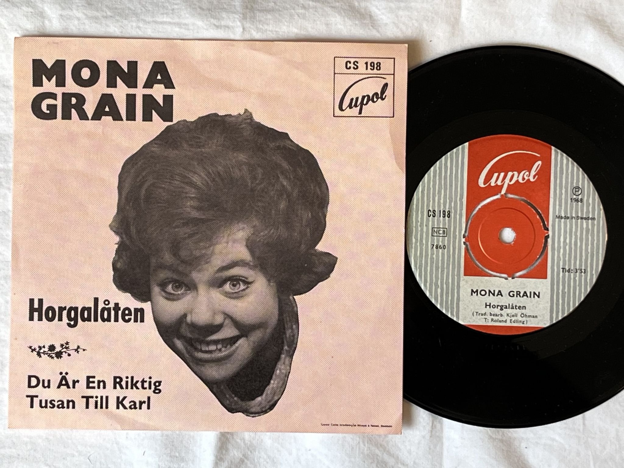 Omslagsbild för skivan MONA GRAIN horgalåten 7" -68 CUPOL CS 198