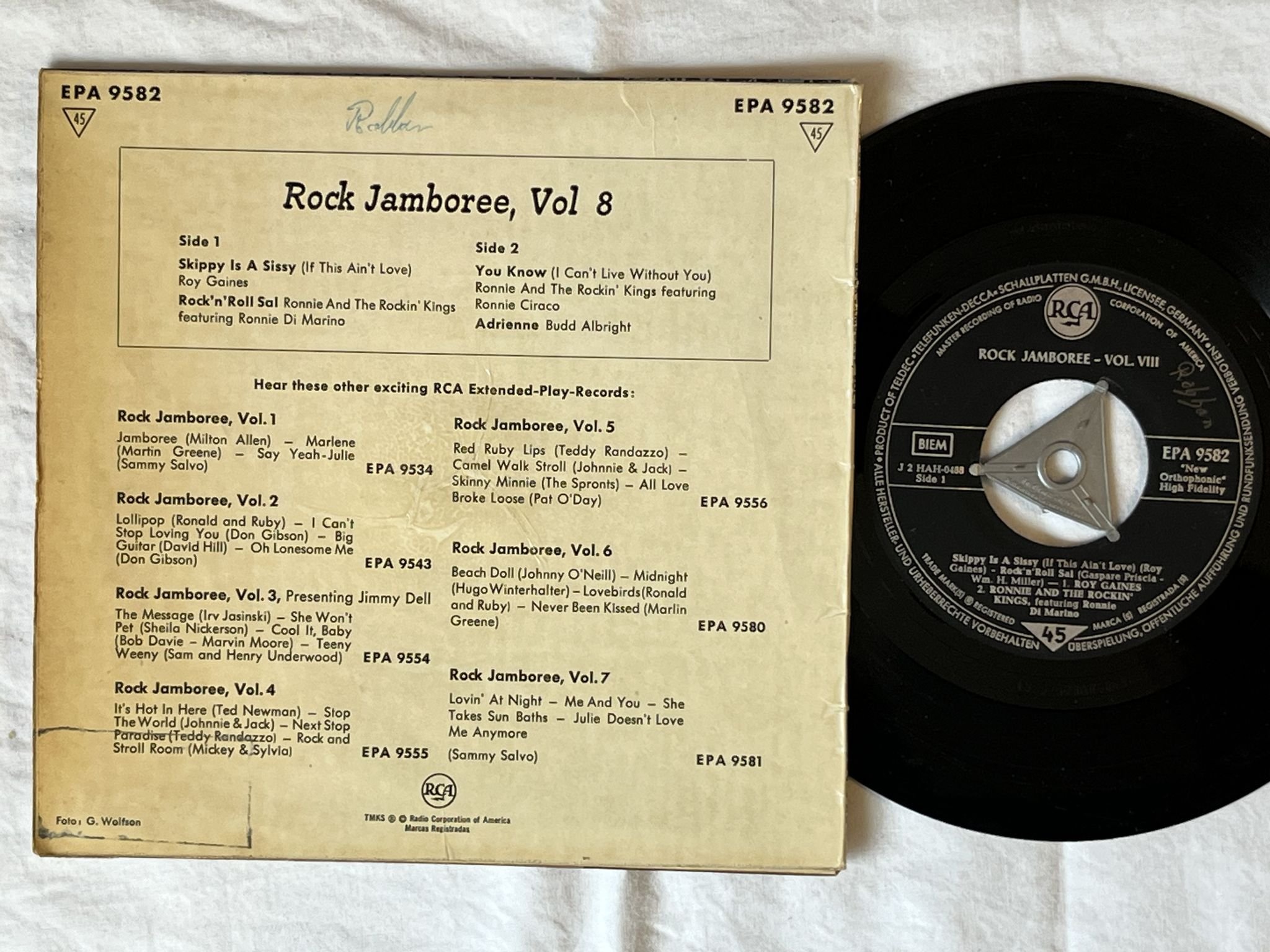 Omslagsbild för skivan V/A rock jamboree vol VIII 7"ep -58 Ger RCA EPA 9582 *** RARE ROCK N ROLL ***
