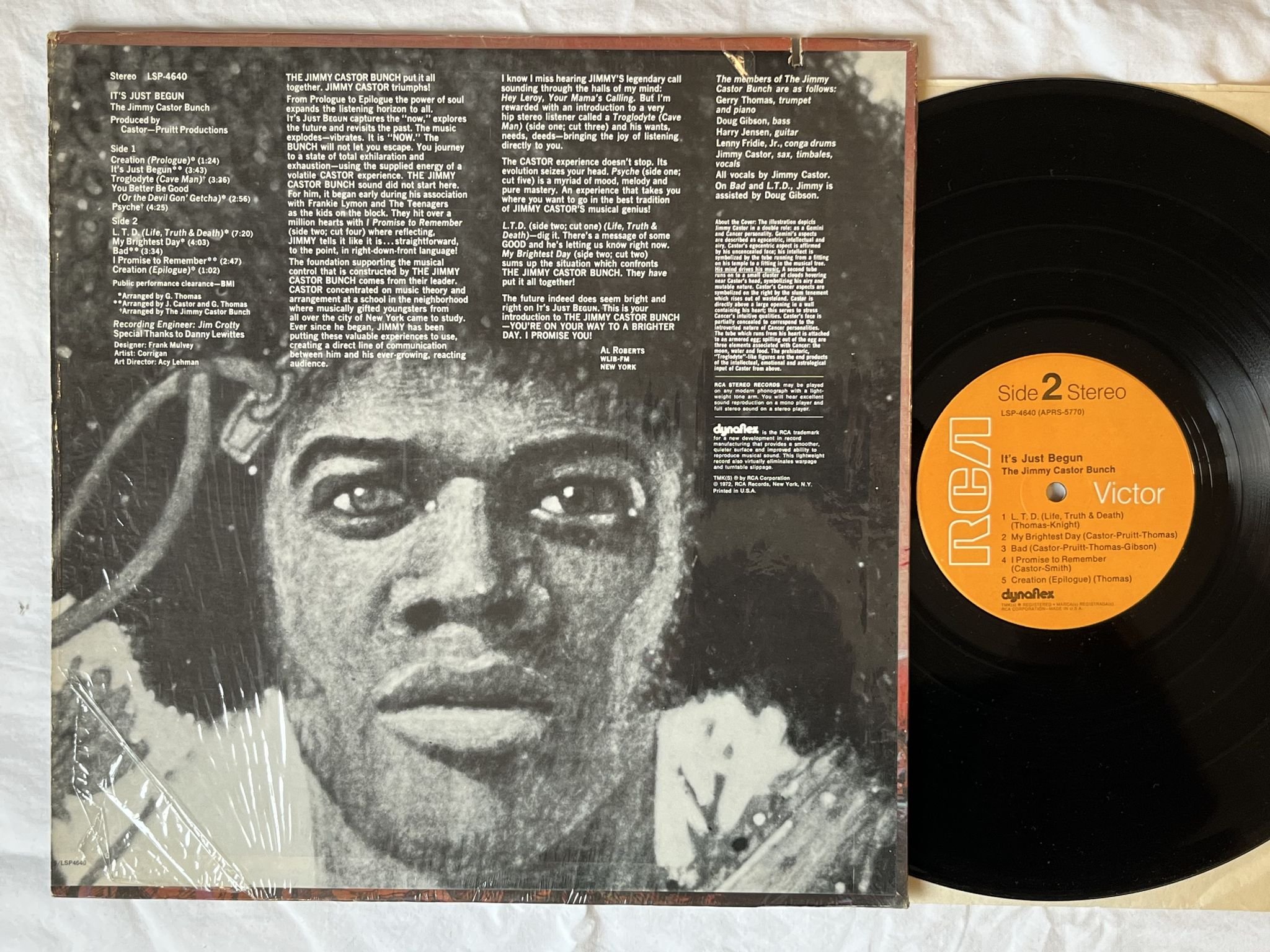 Omslagsbild för skivan JIMMY CASTOR BUNCH it's just begun LP -72 RCA LSP-4640 *** CLASSIC ***