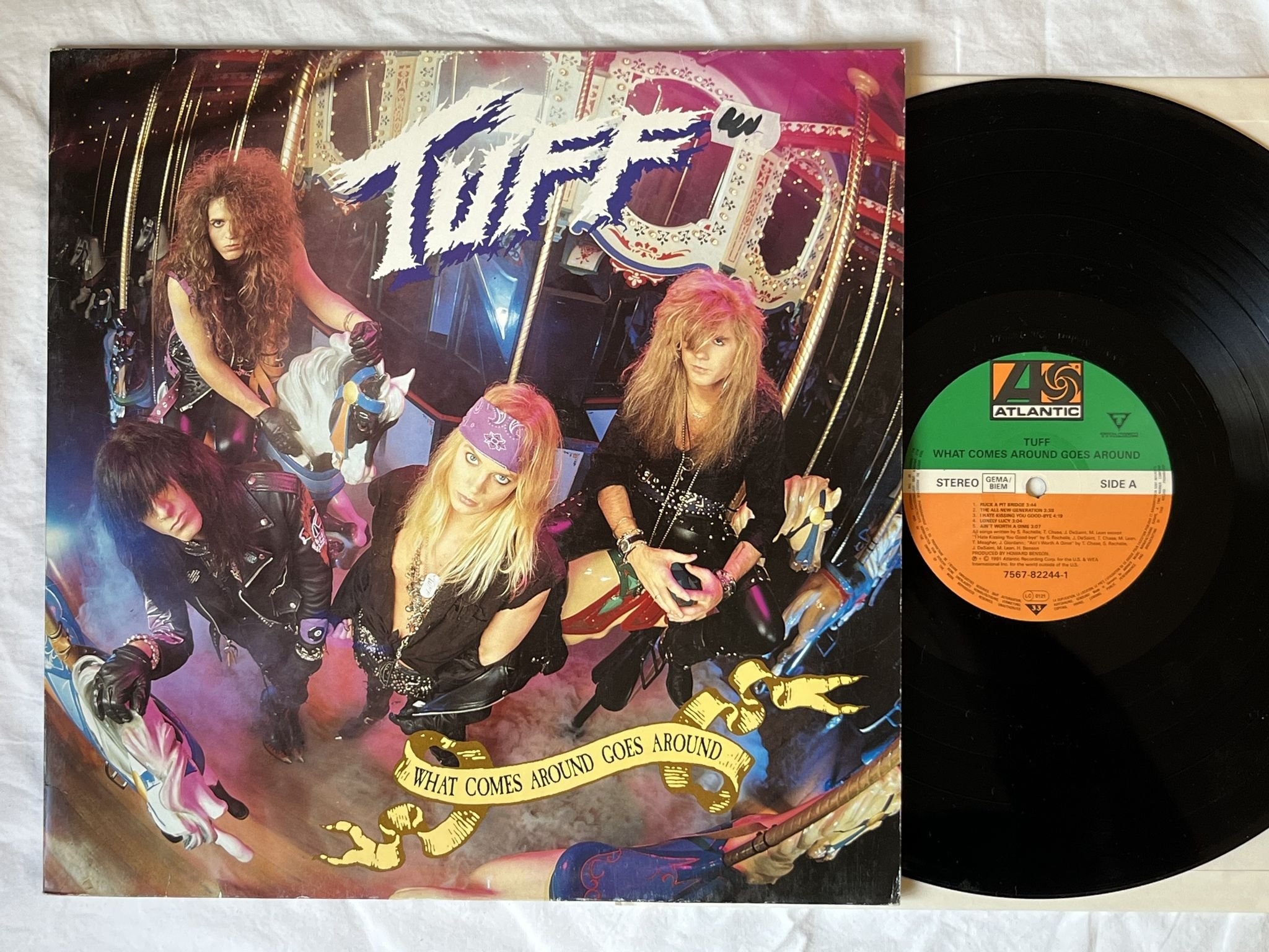Omslagsbild för skivan TUFF What Comes Around Goes Around LP -91 Ger ATLANTIC 7567822441