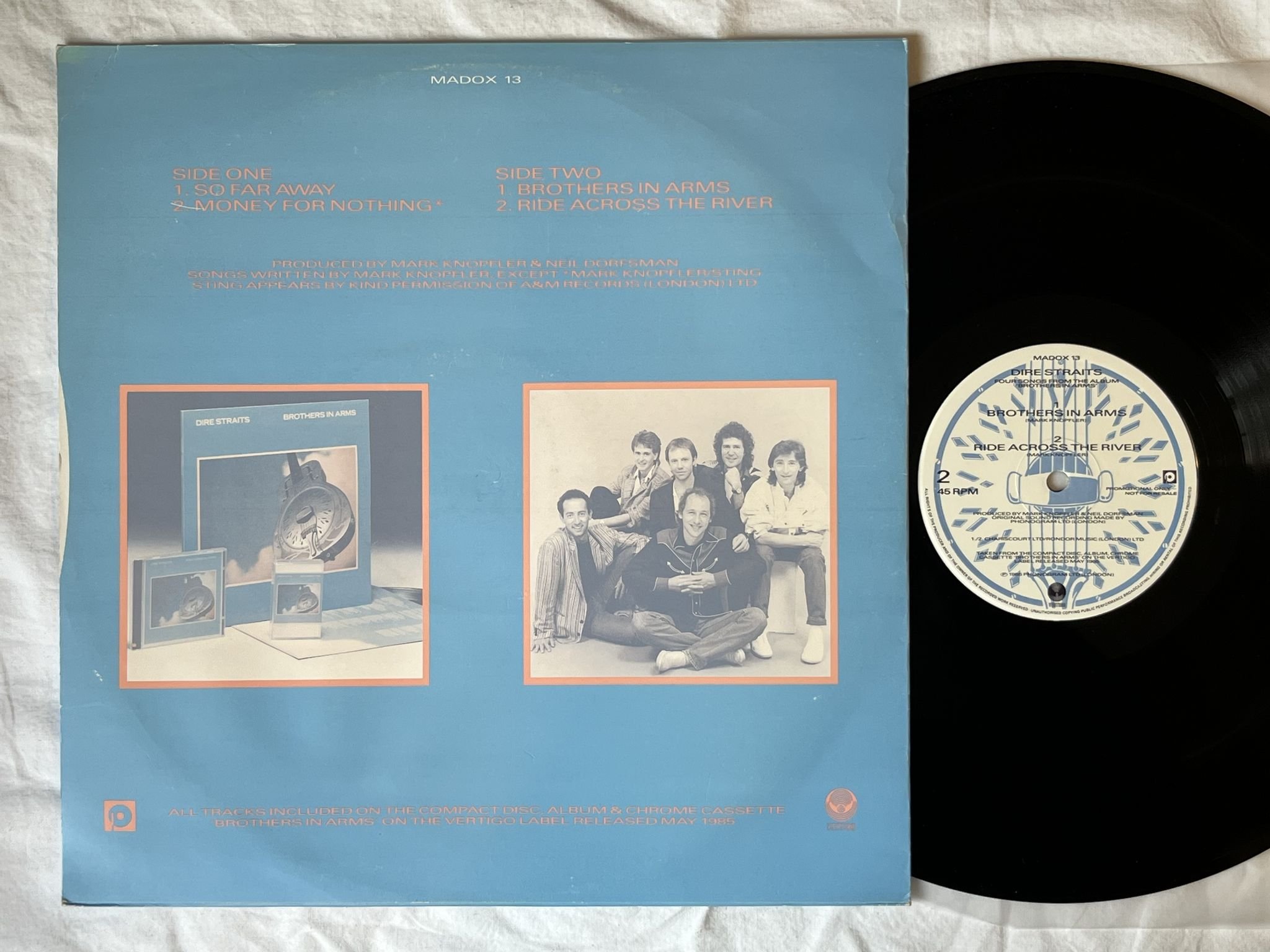 Omslagsbild för skivan DIRE STRAITS four songs from the brothers in arms 12"single -85 promo MADOX 13