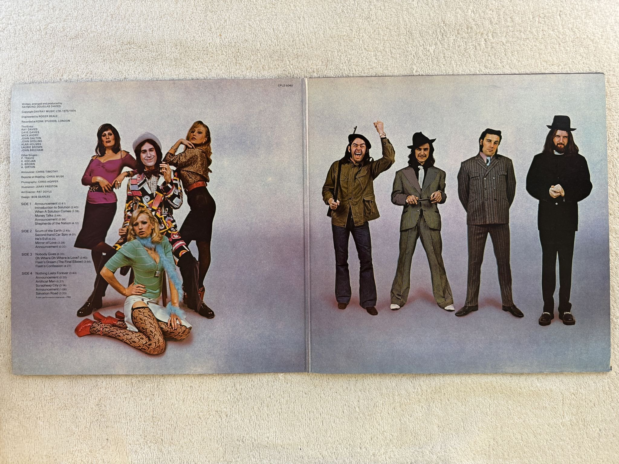 Omslagsbild för skivan THE KINKS preservation act 2 2xLP -74 US RCA COL2-5040