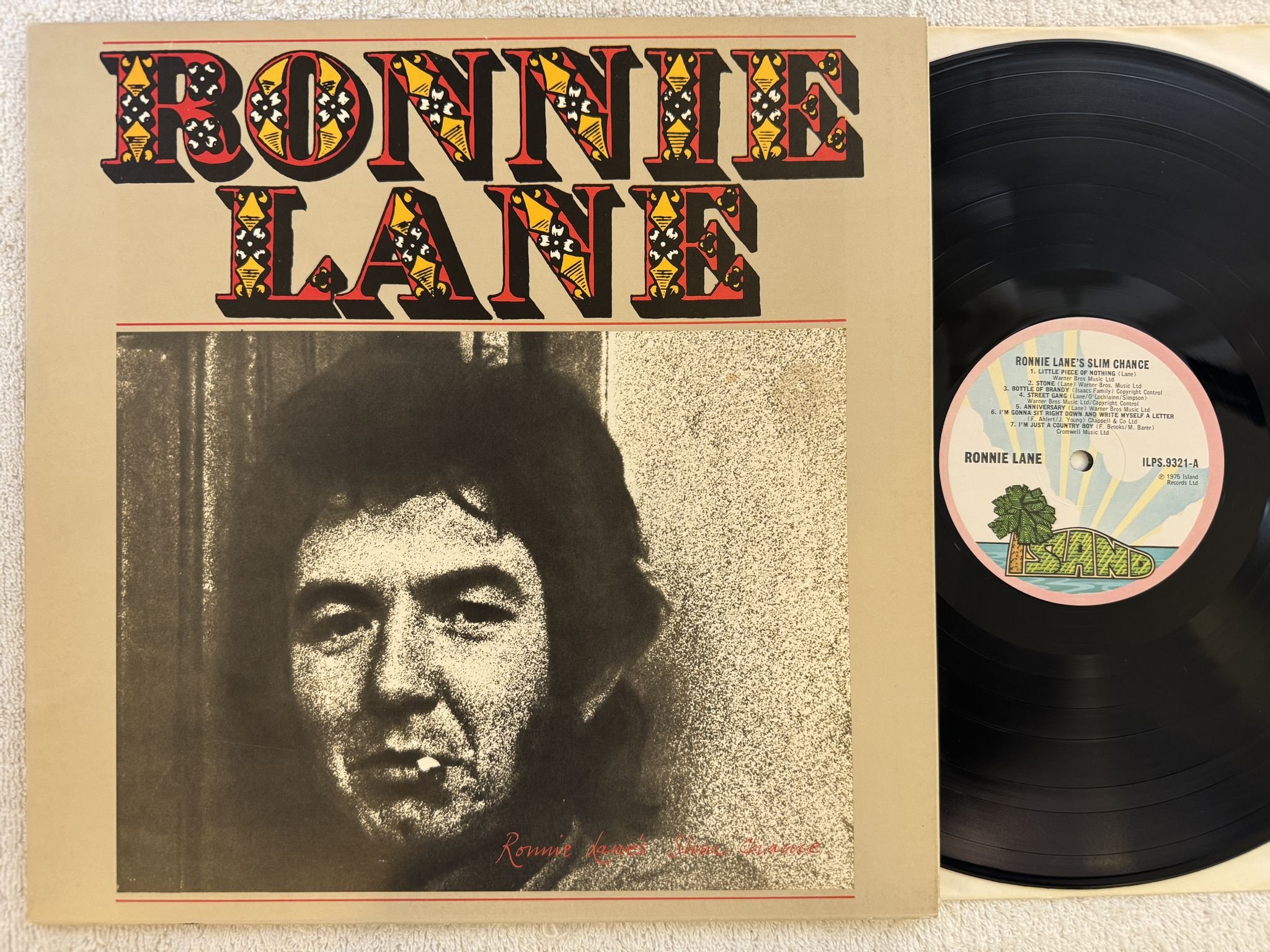 Omslagsbild för skivan RONNIE LANE'S slim chance LP -75 UK ISLAND ILPS 9321
