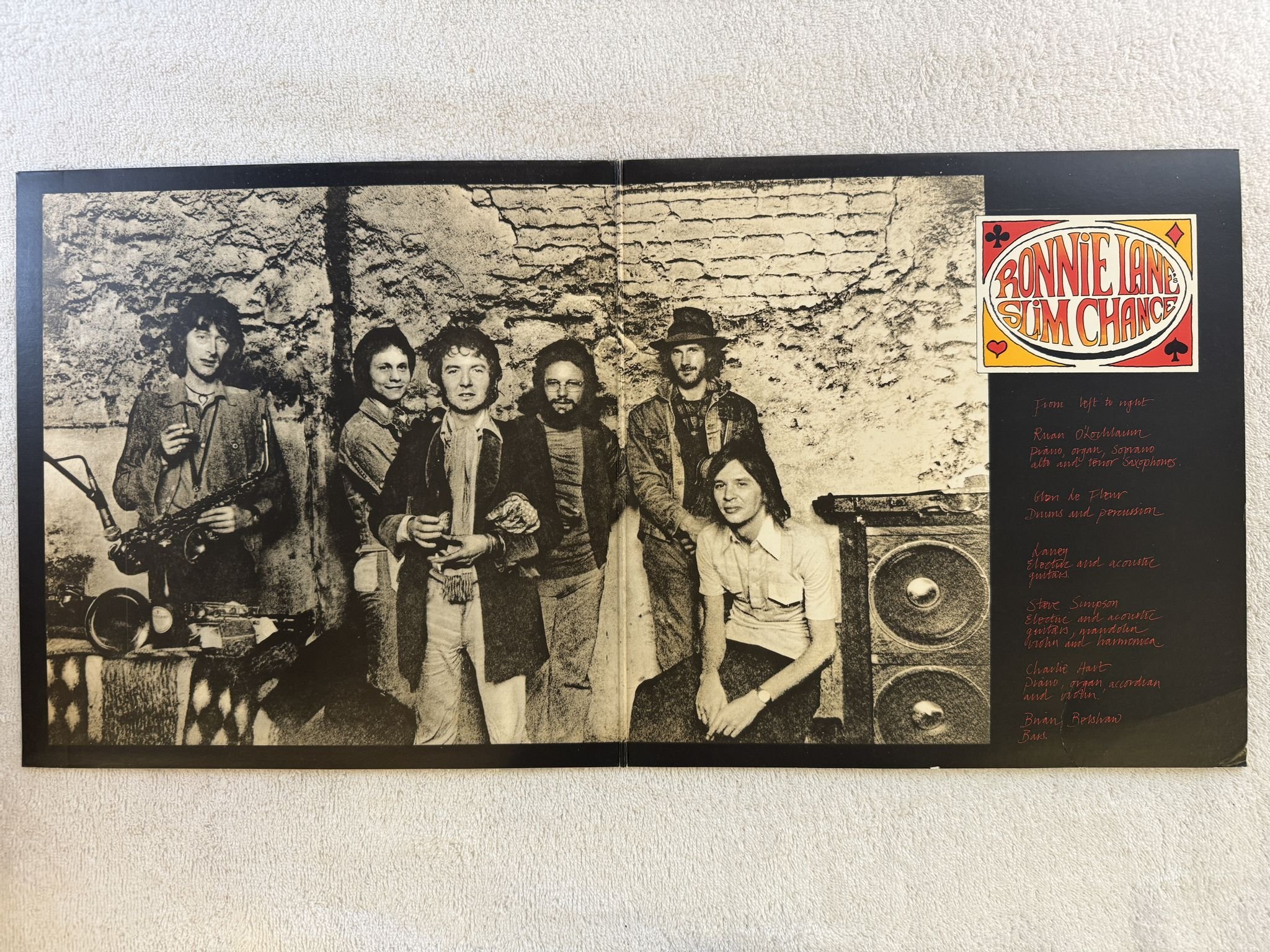 Omslagsbild för skivan RONNIE LANE'S slim chance LP -75 UK ISLAND ILPS 9321